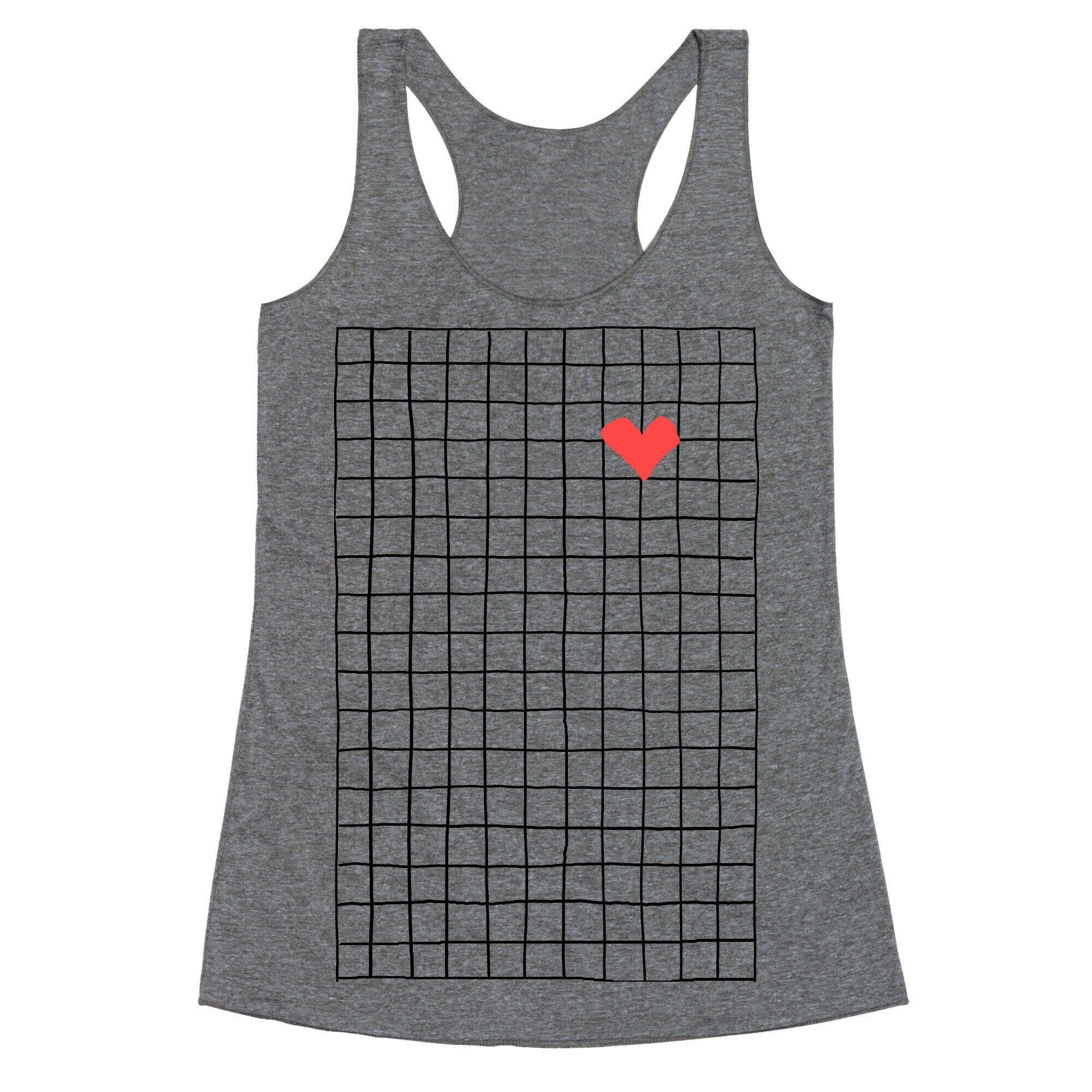 Graph My Heart Grid Pattern Racerback Tank