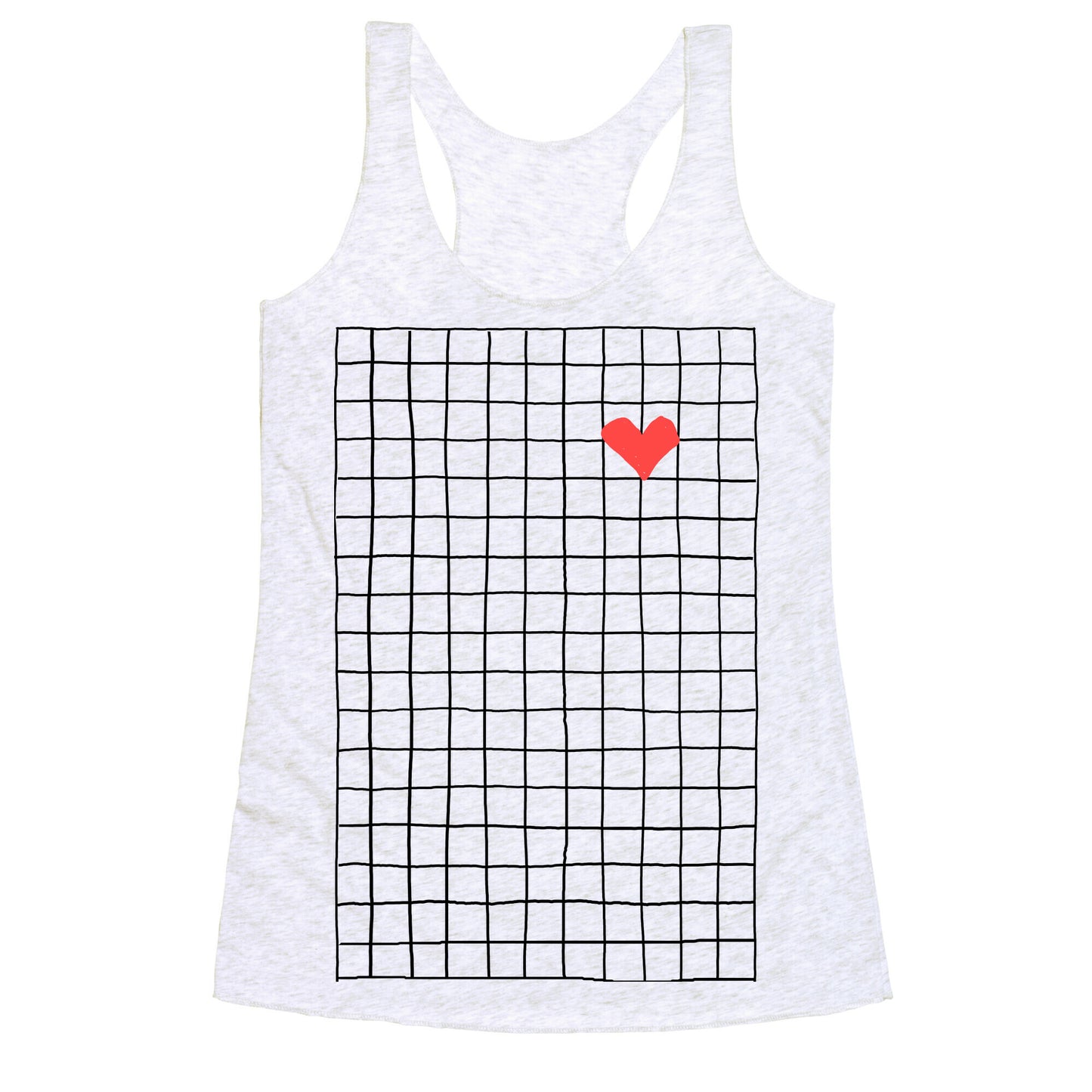 Graph My Heart Grid Pattern Racerback Tank