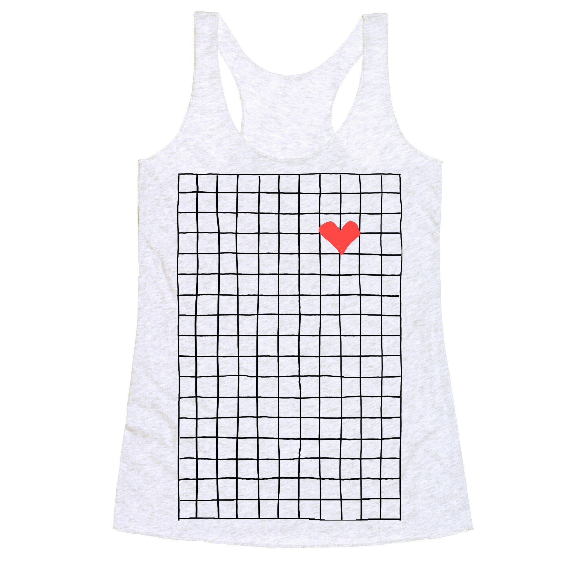 Graph My Heart Grid Pattern Racerback Tank