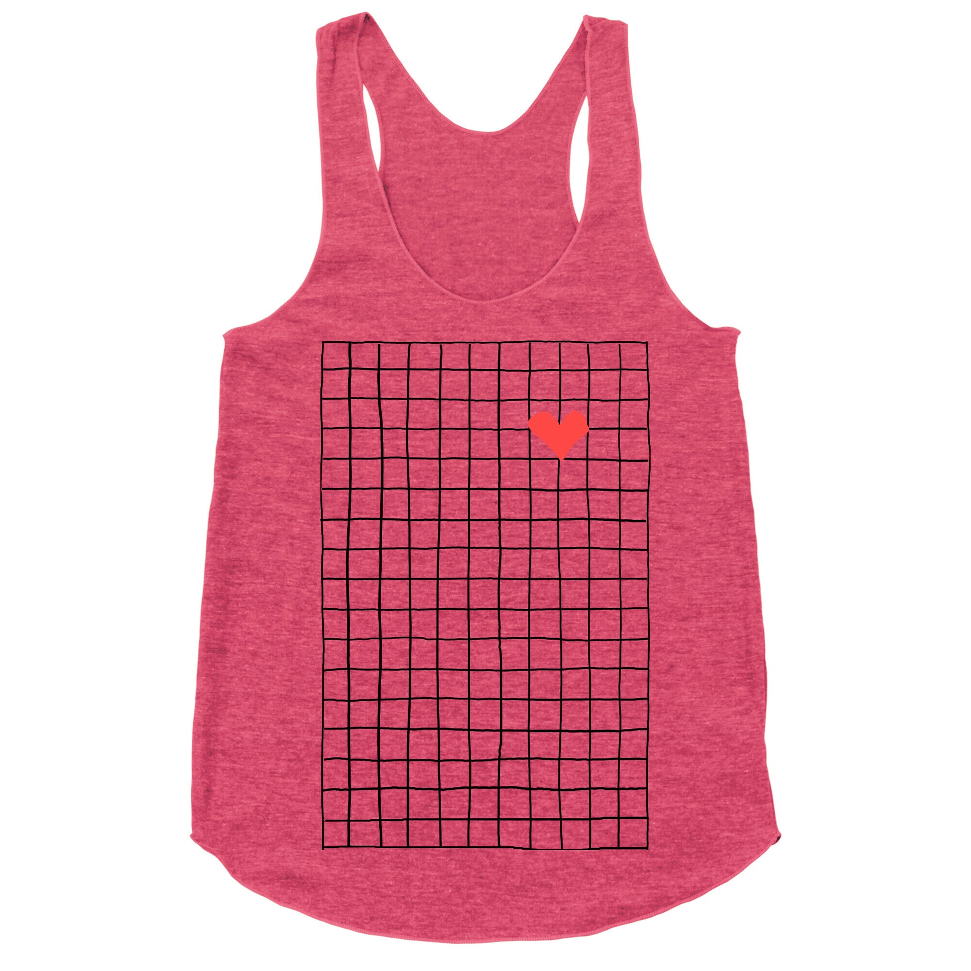 Graph My Heart Grid Pattern Racerback Tank