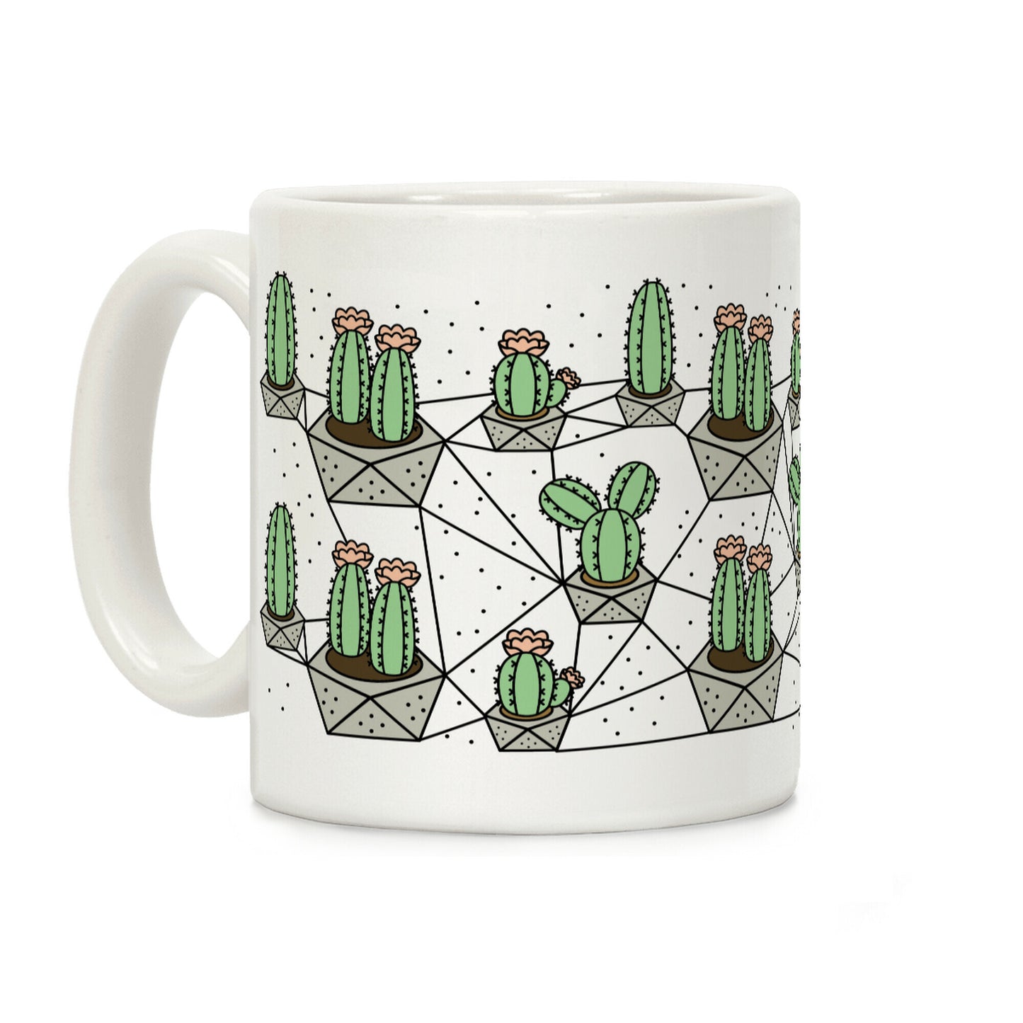 Cactus Geometric Pattern Coffee Mug