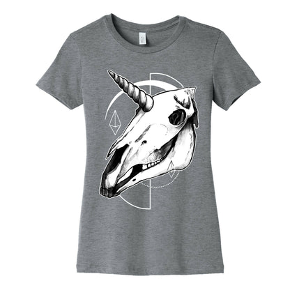 Geometric Occult Unicorn Skull Women's Cotton Tee