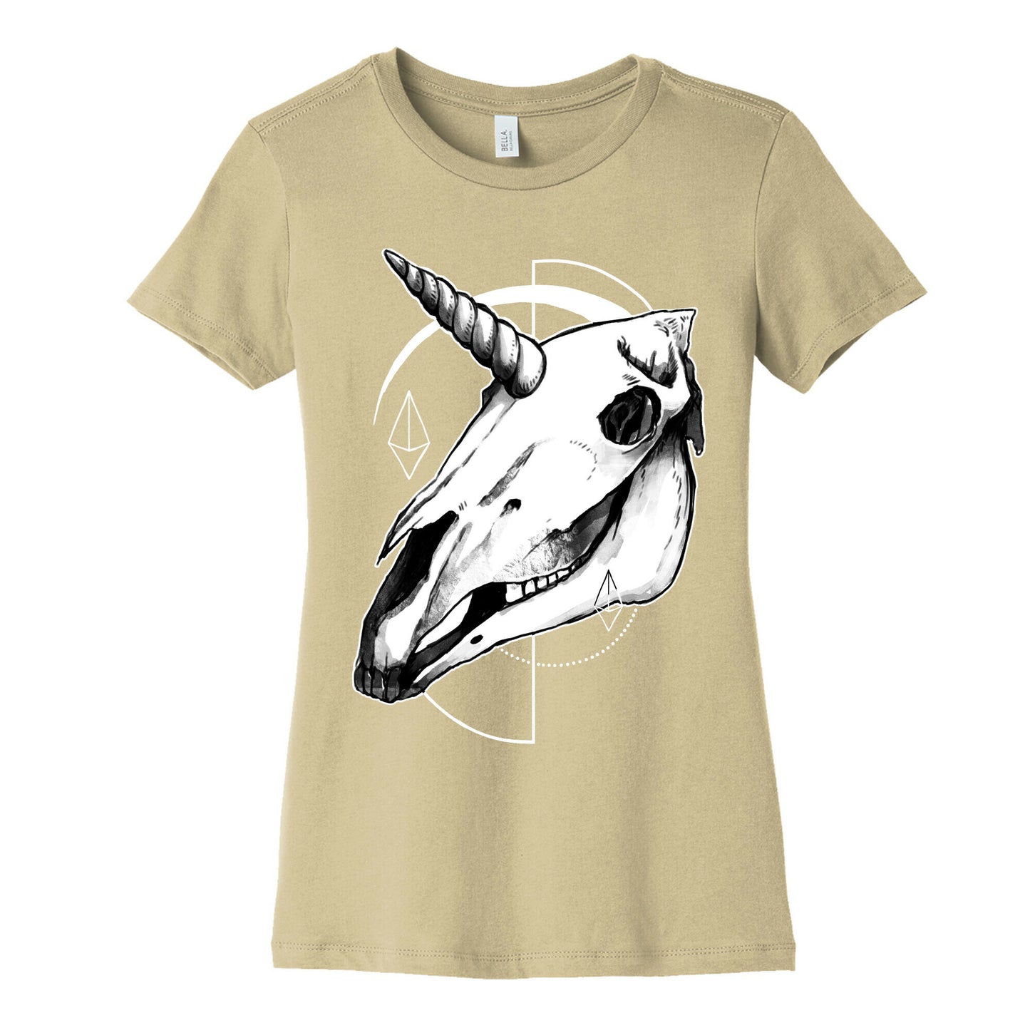 Geometric Occult Unicorn Skull Women's Cotton Tee