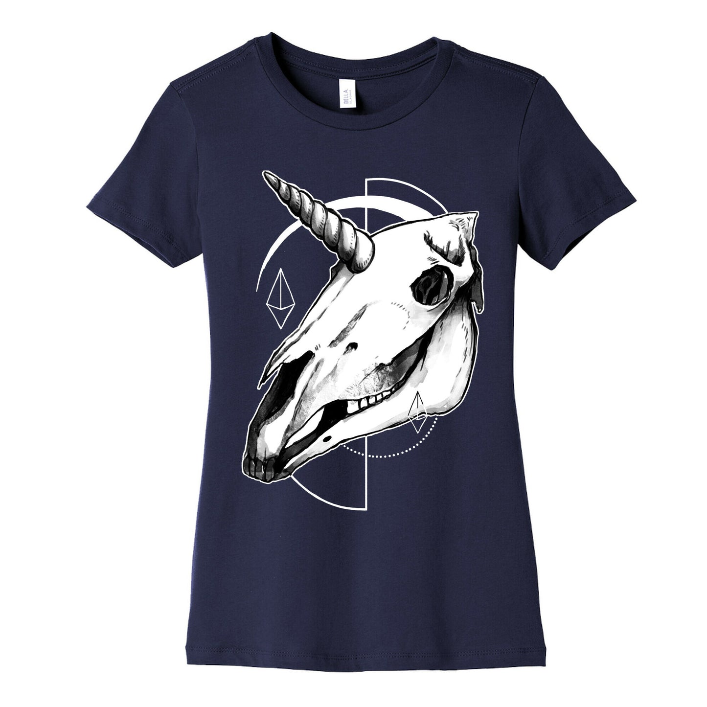 Geometric Occult Unicorn Skull Women's Cotton Tee