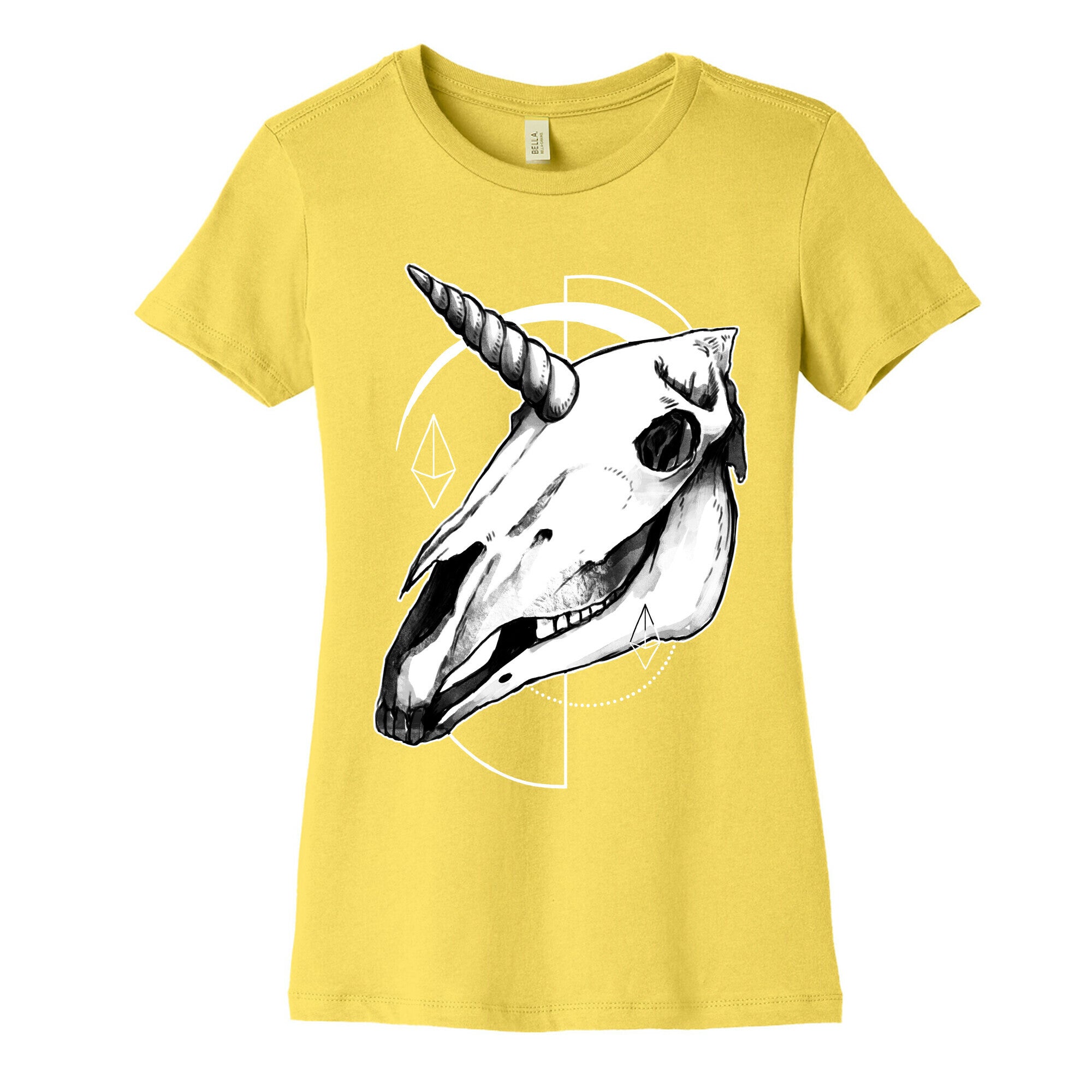 Geometric Occult Unicorn Skull Women's Cotton Tee