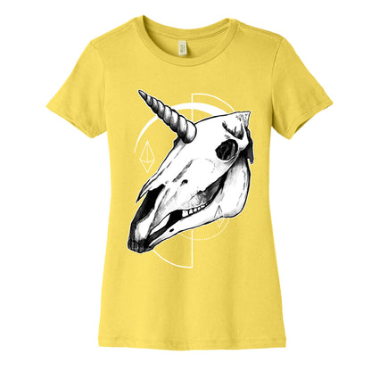 Geometric Occult Unicorn Skull Women's Cotton Tee