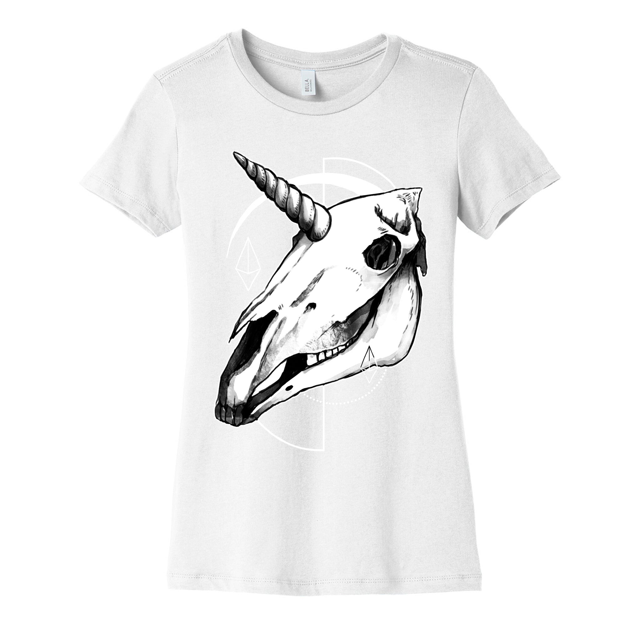 Geometric Occult Unicorn Skull Women's Cotton Tee