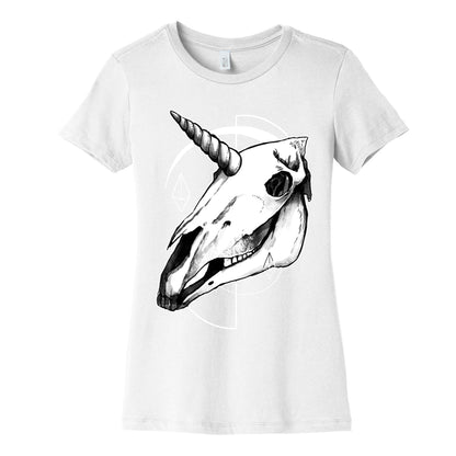 Geometric Occult Unicorn Skull Women's Cotton Tee