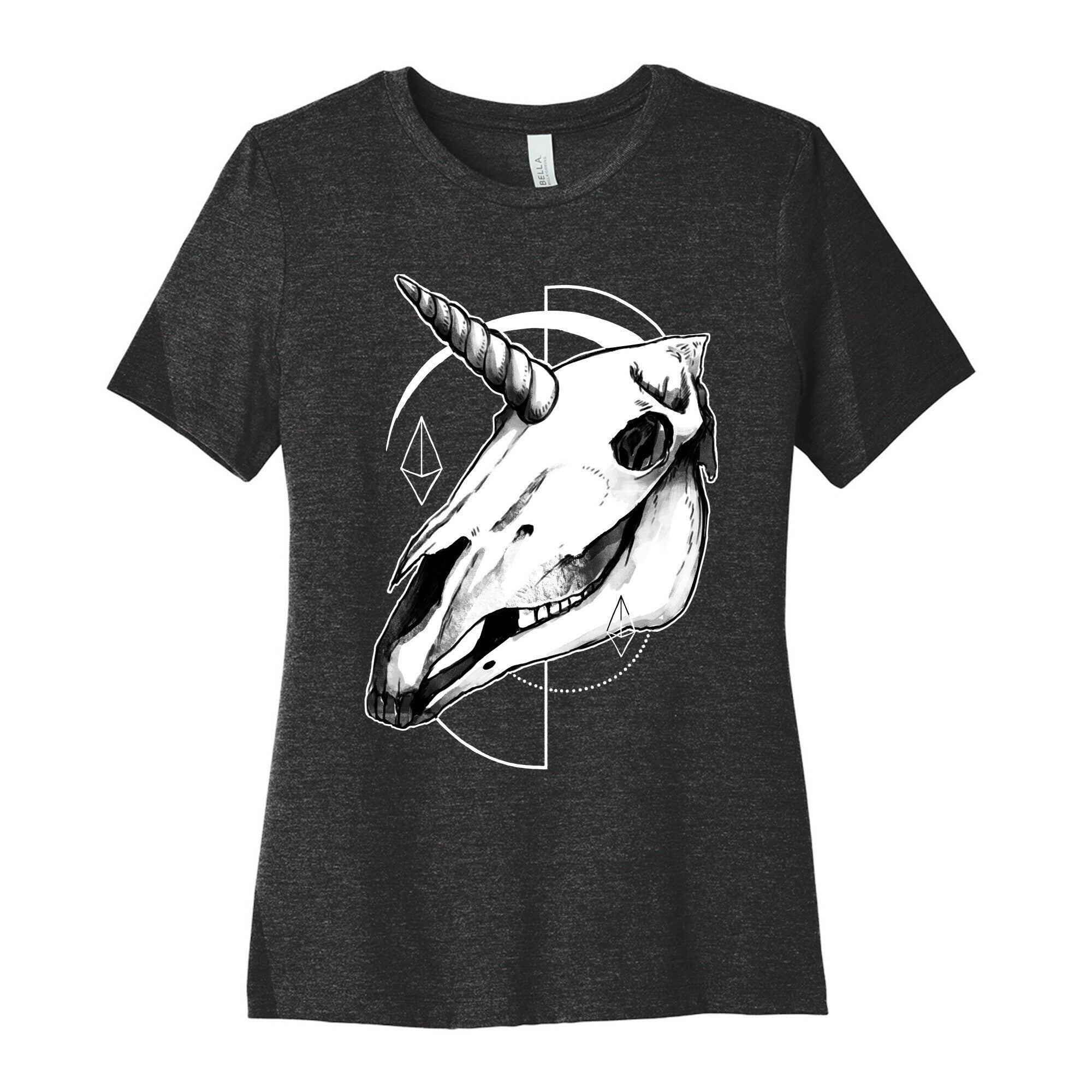 Geometric Occult Unicorn Skull Women's Cotton Tee