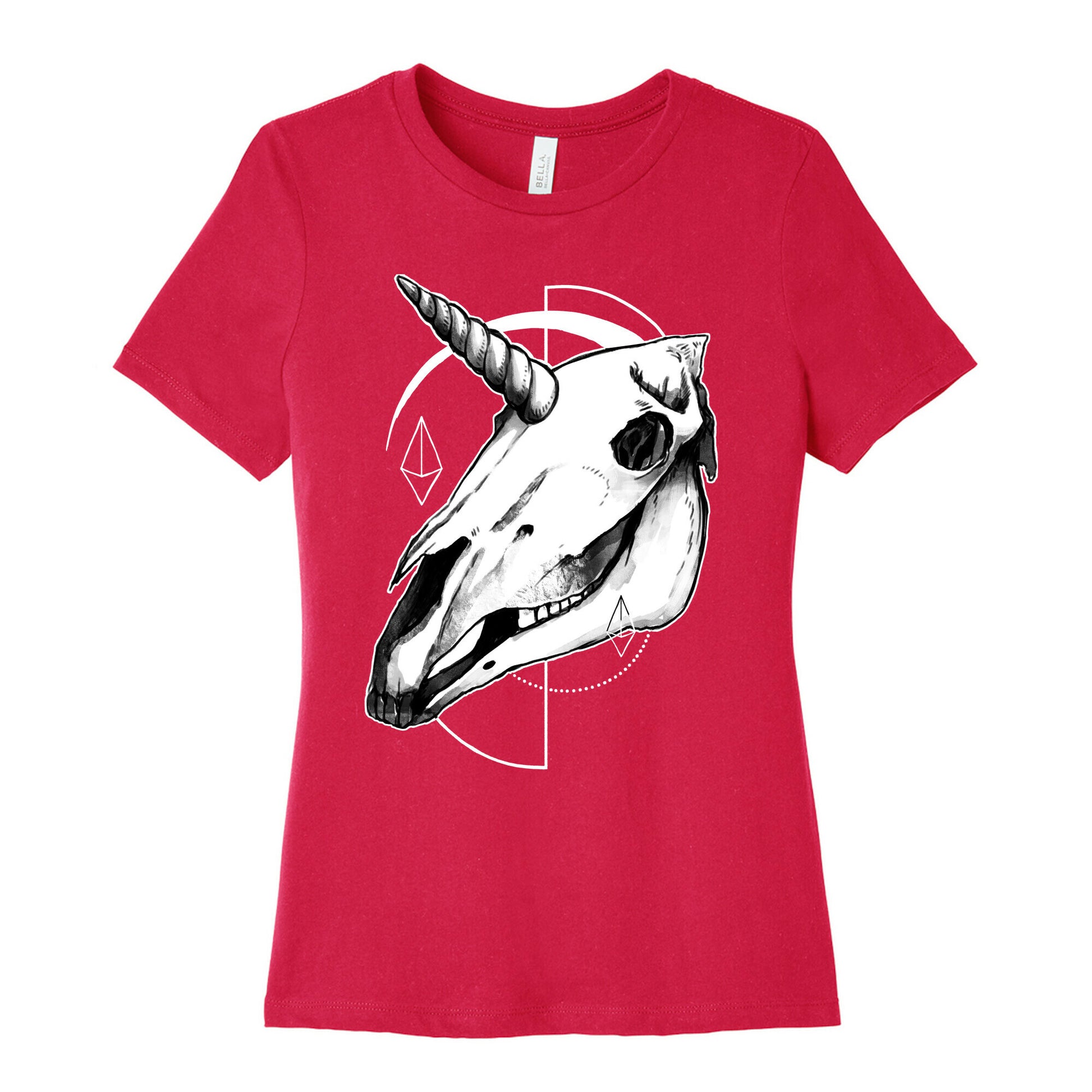 Geometric Occult Unicorn Skull Women's Cotton Tee