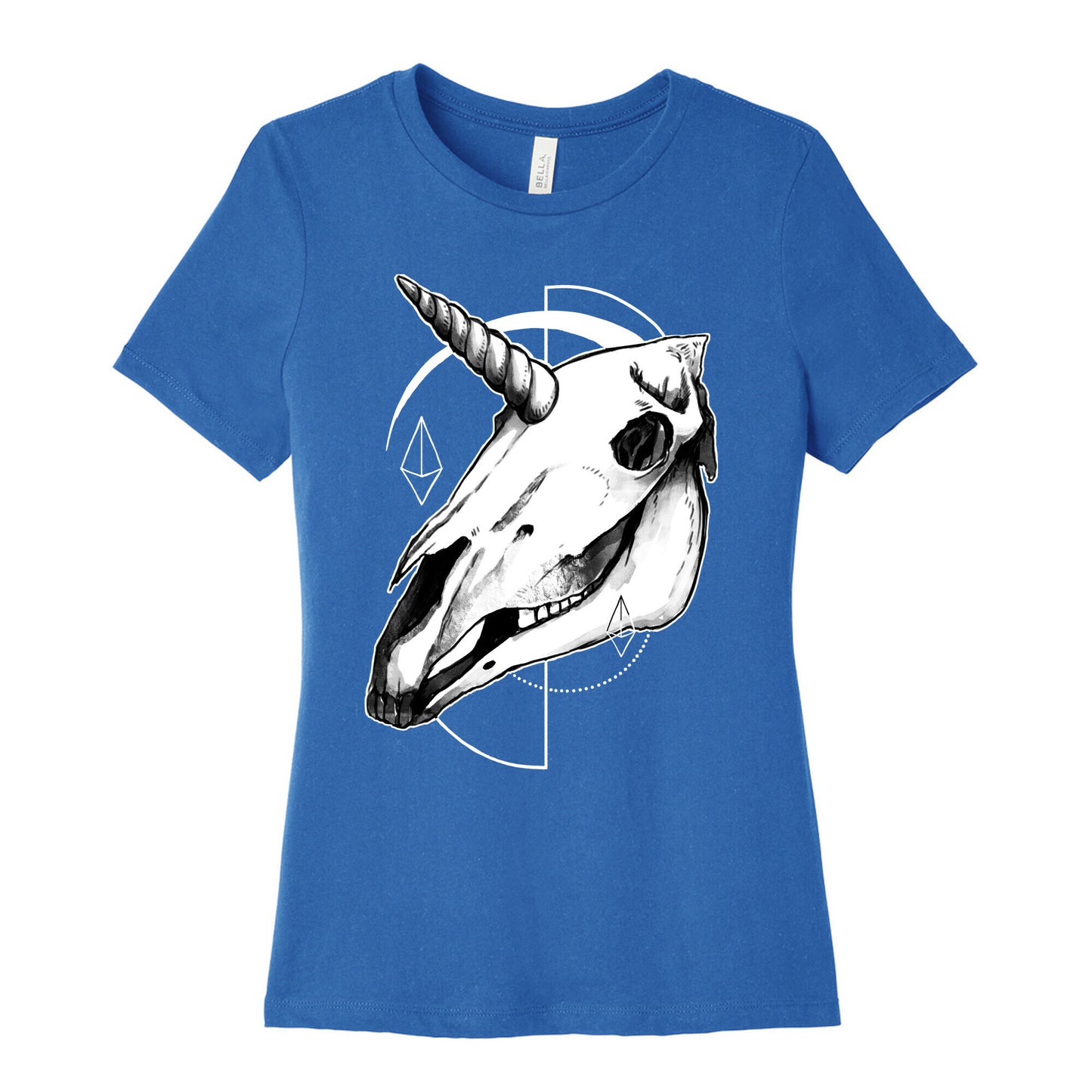 Geometric Occult Unicorn Skull Women's Cotton Tee