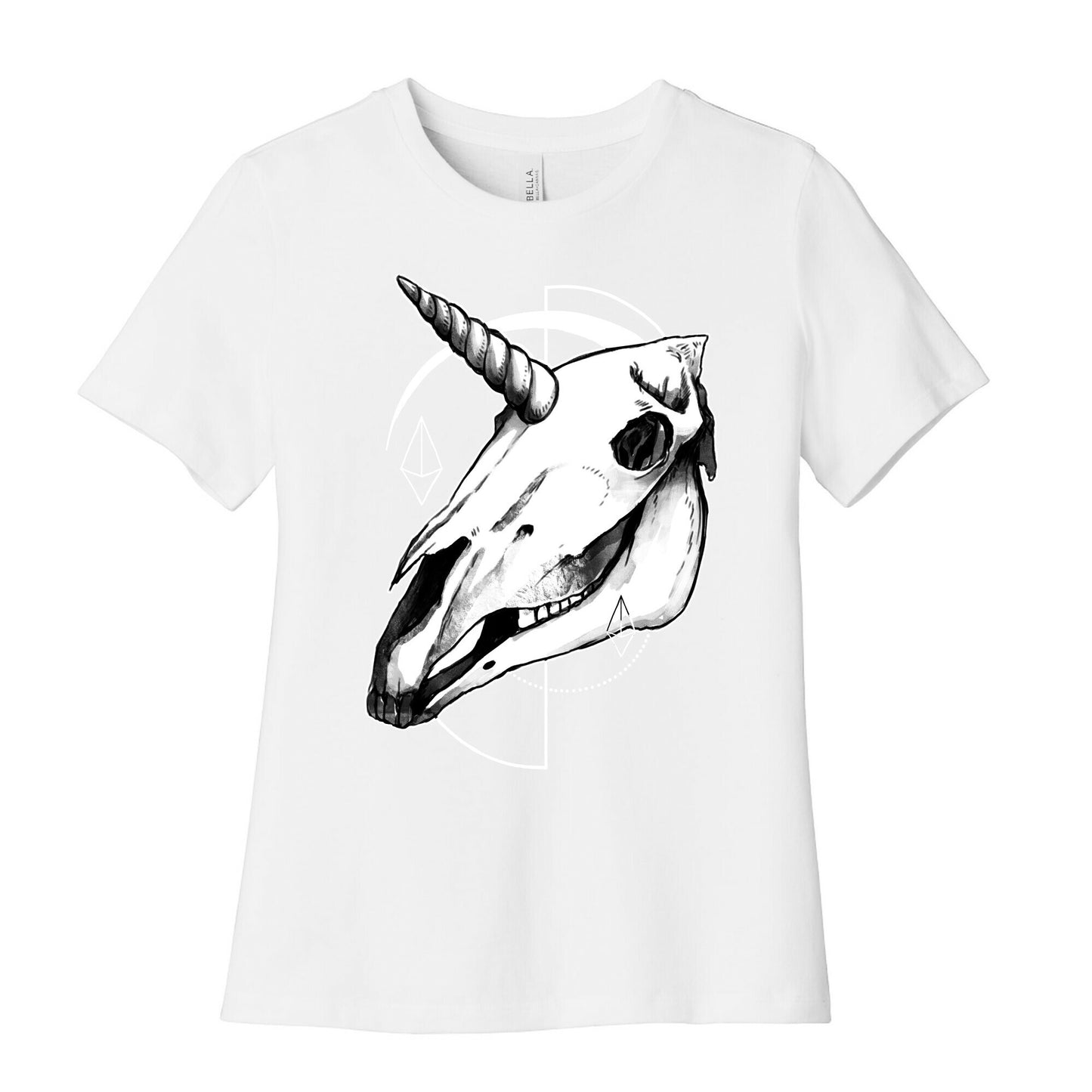 Geometric Occult Unicorn Skull Women's Cotton Tee