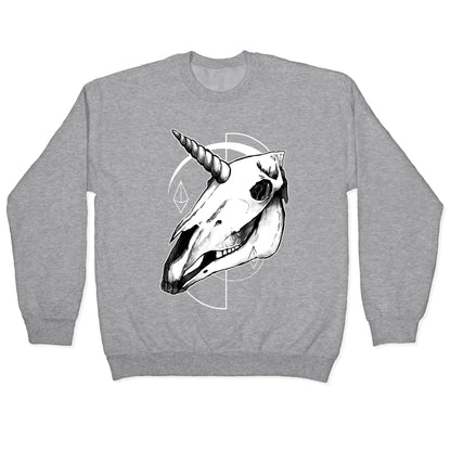 Geometric Occult Unicorn Skull Crewneck Sweatshirt