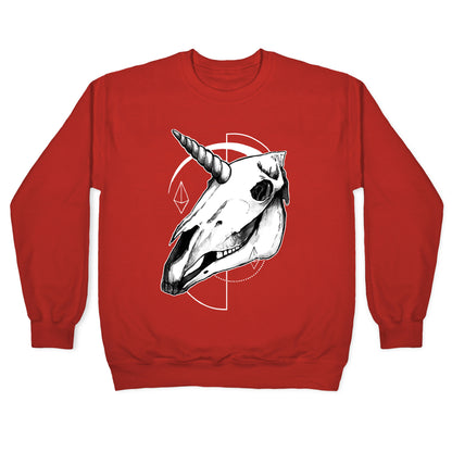 Geometric Occult Unicorn Skull Crewneck Sweatshirt