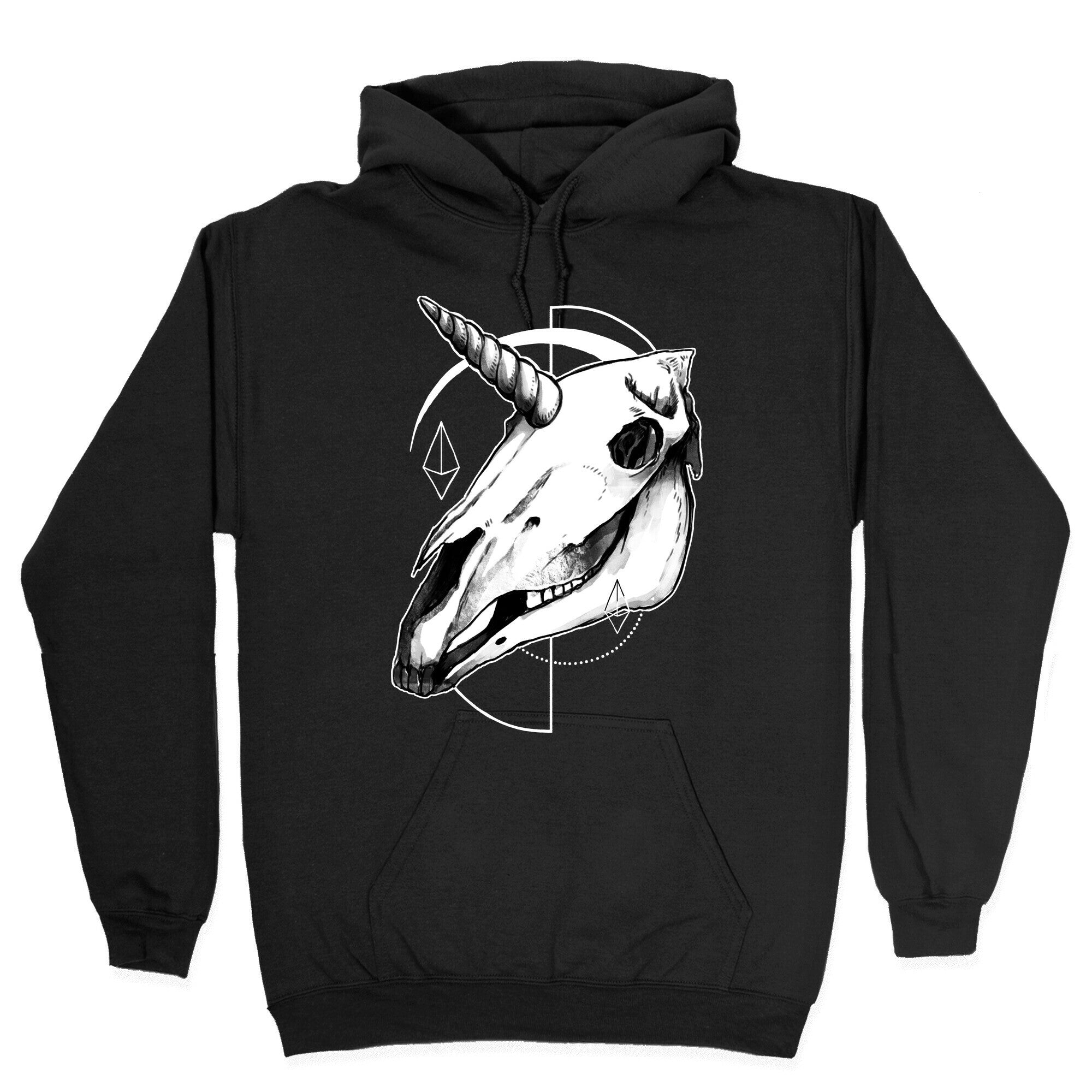 Geometric Occult Unicorn Skull Hoodie