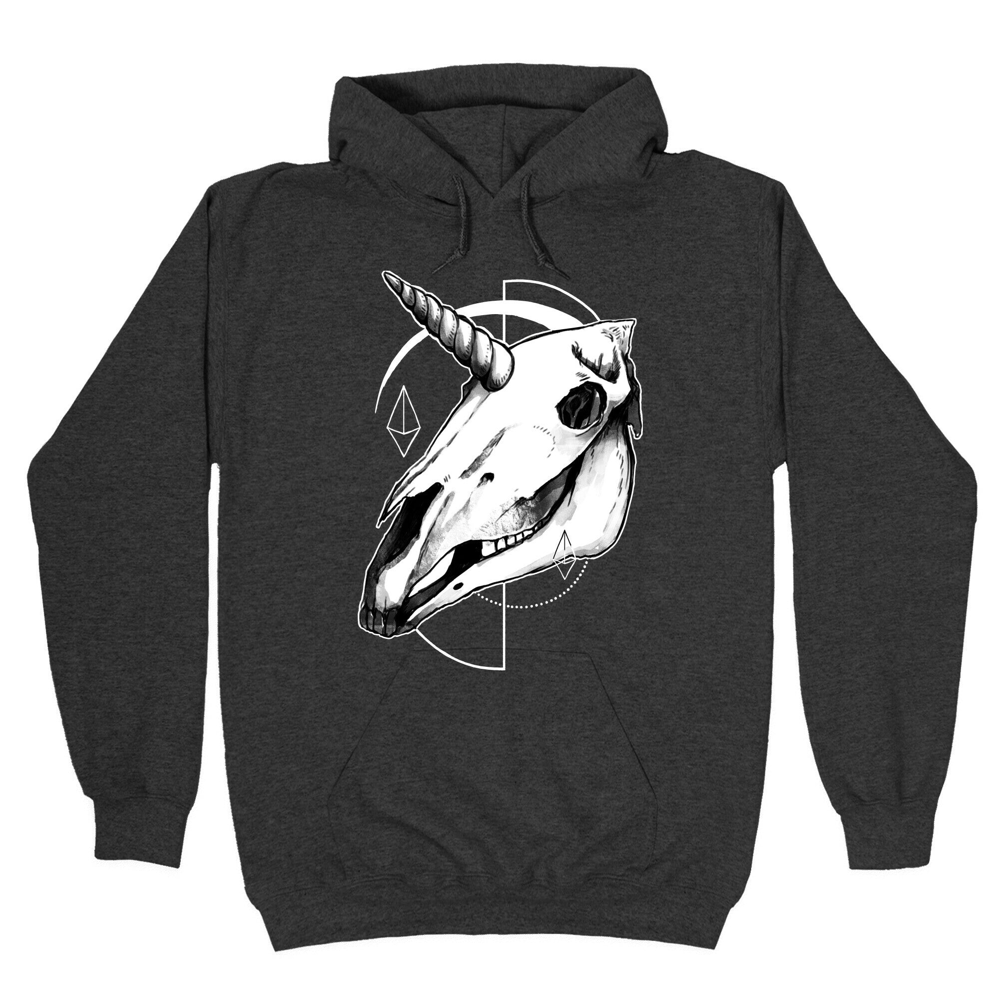 Geometric Occult Unicorn Skull Hoodie