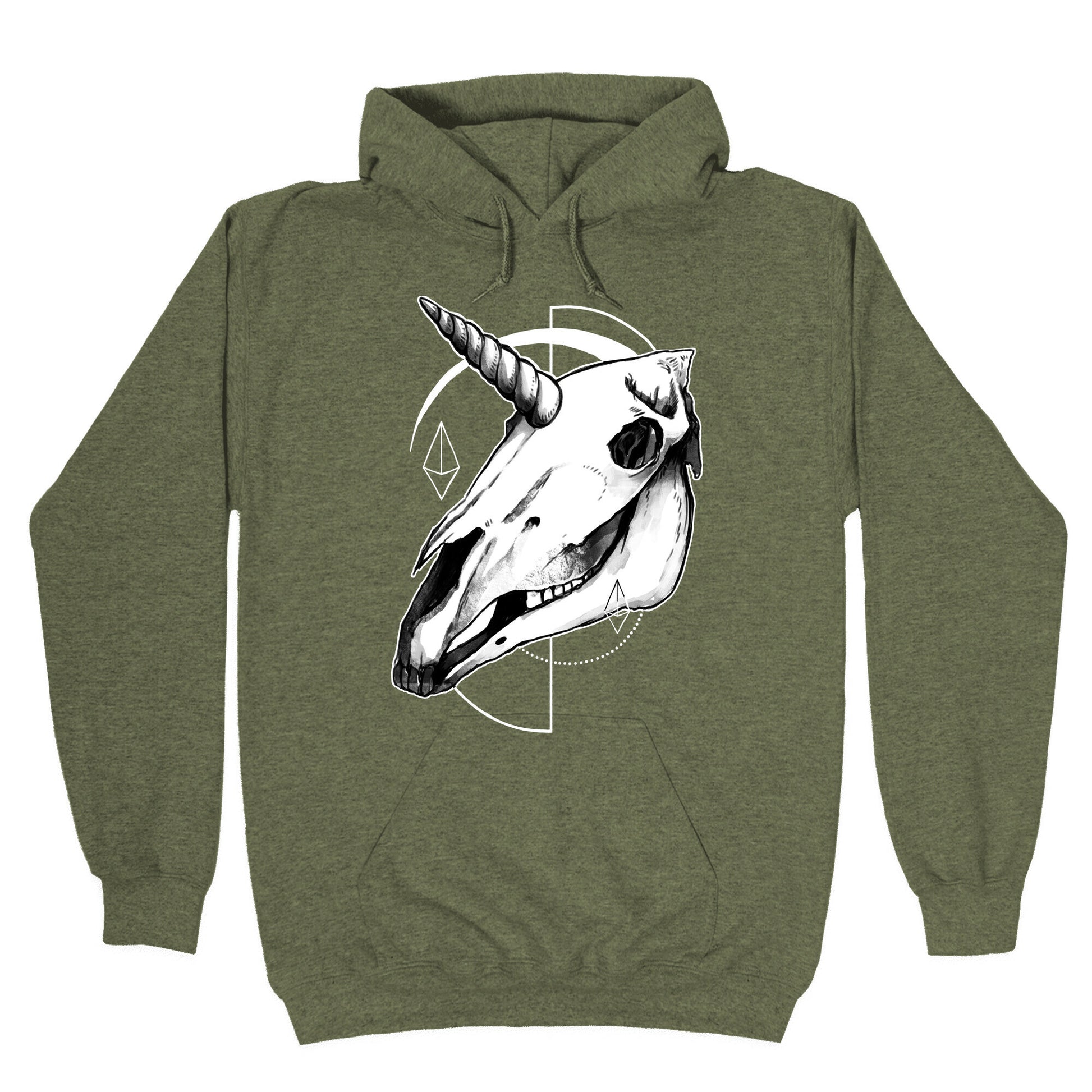 Geometric Occult Unicorn Skull Hoodie
