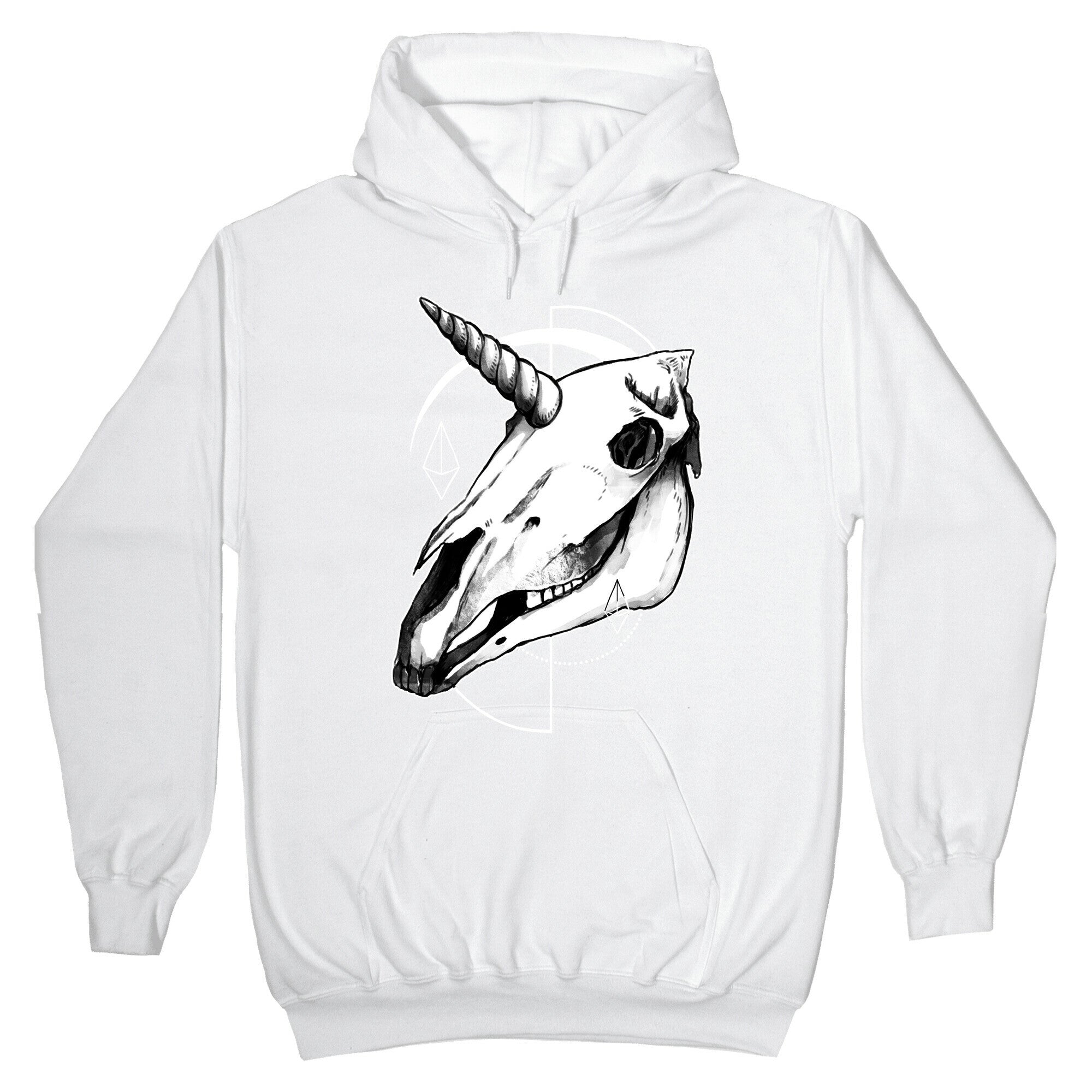 Geometric Occult Unicorn Skull Hoodie