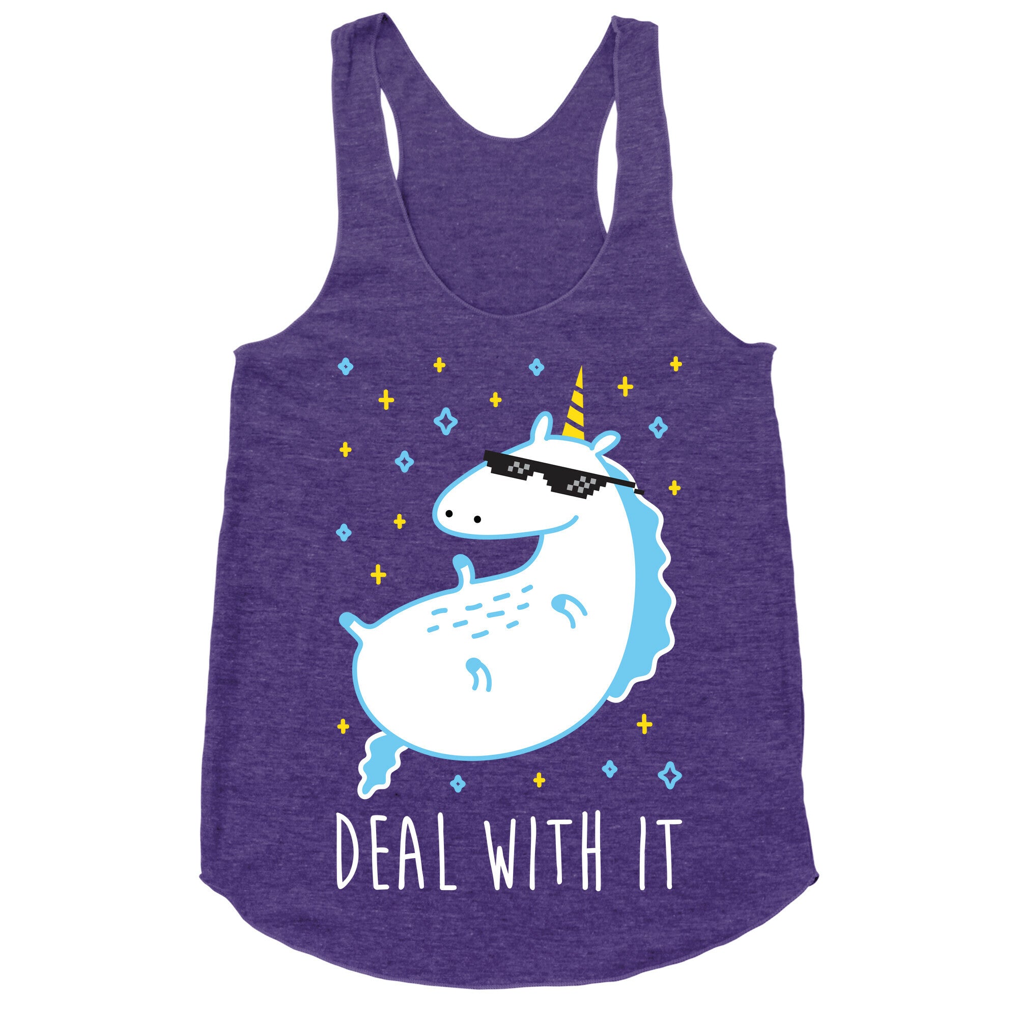 Deal With It Unicorn Racerback Tank