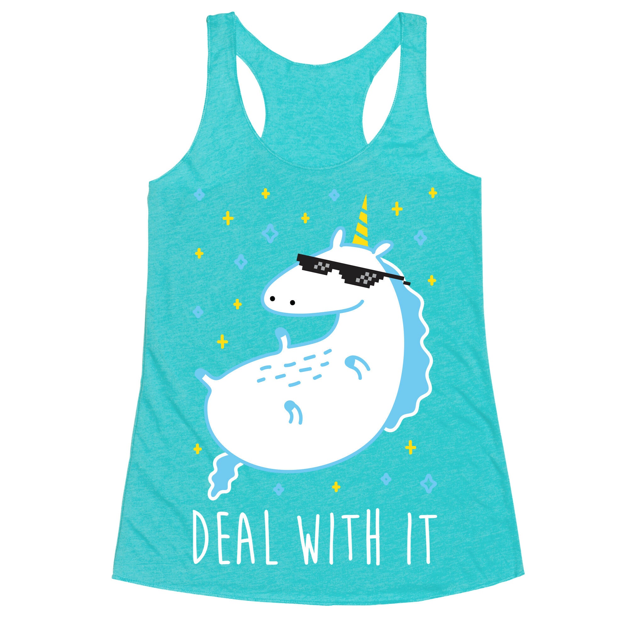 Deal With It Unicorn Racerback Tank