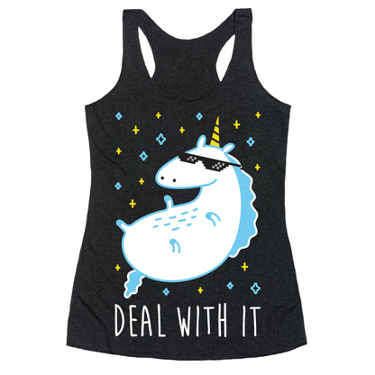 Deal With It Unicorn Racerback Tank