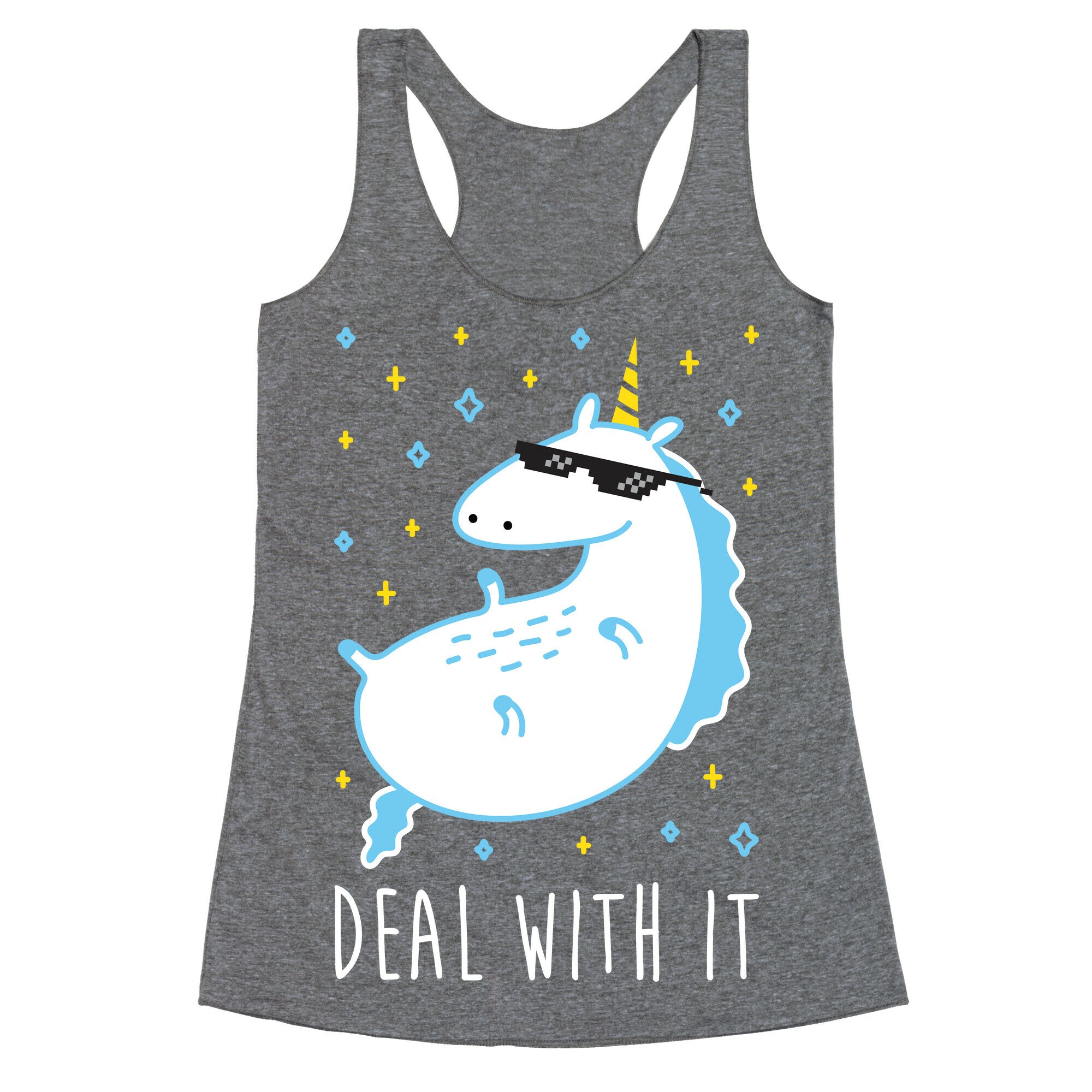 Deal With It Unicorn Racerback Tank