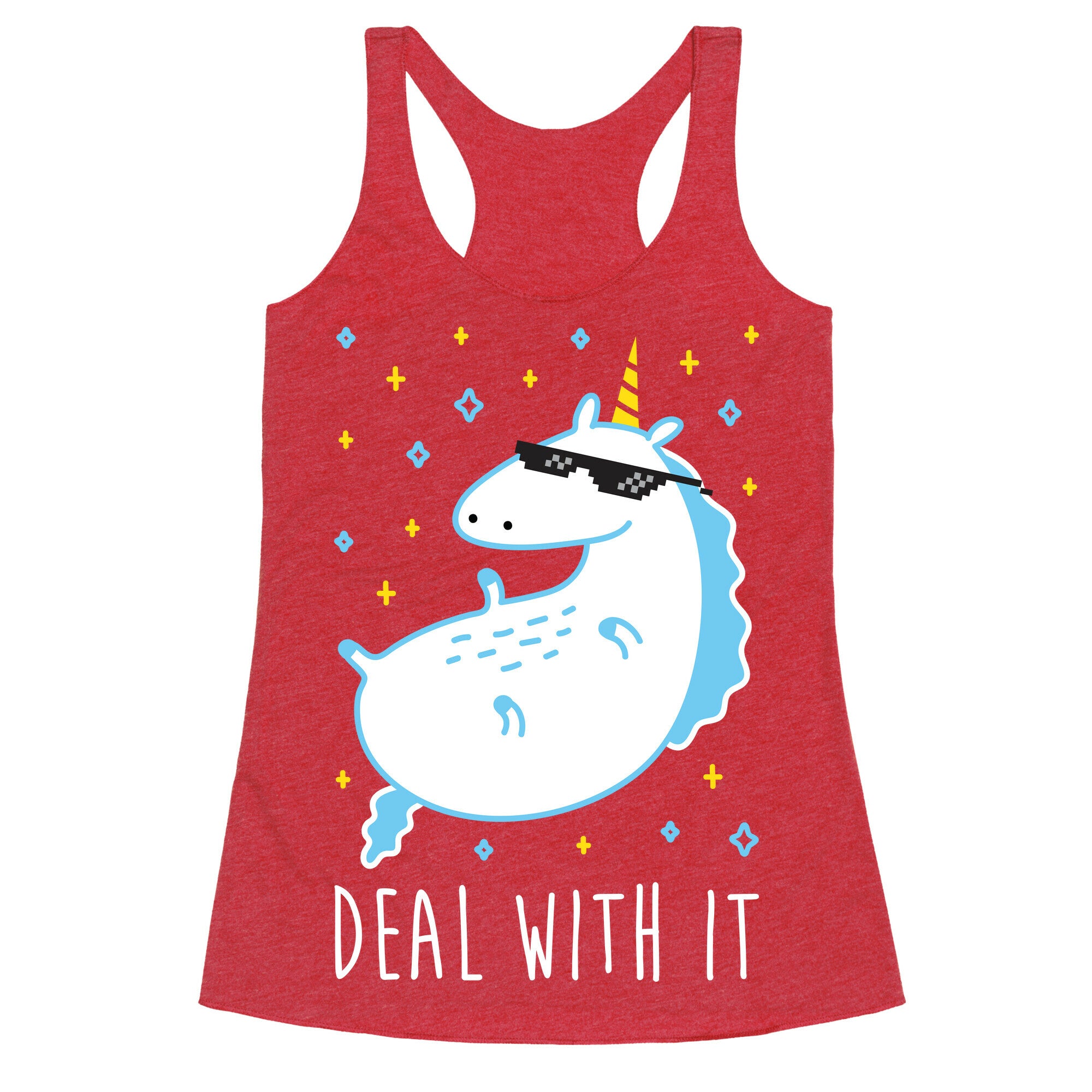 Deal With It Unicorn Racerback Tank