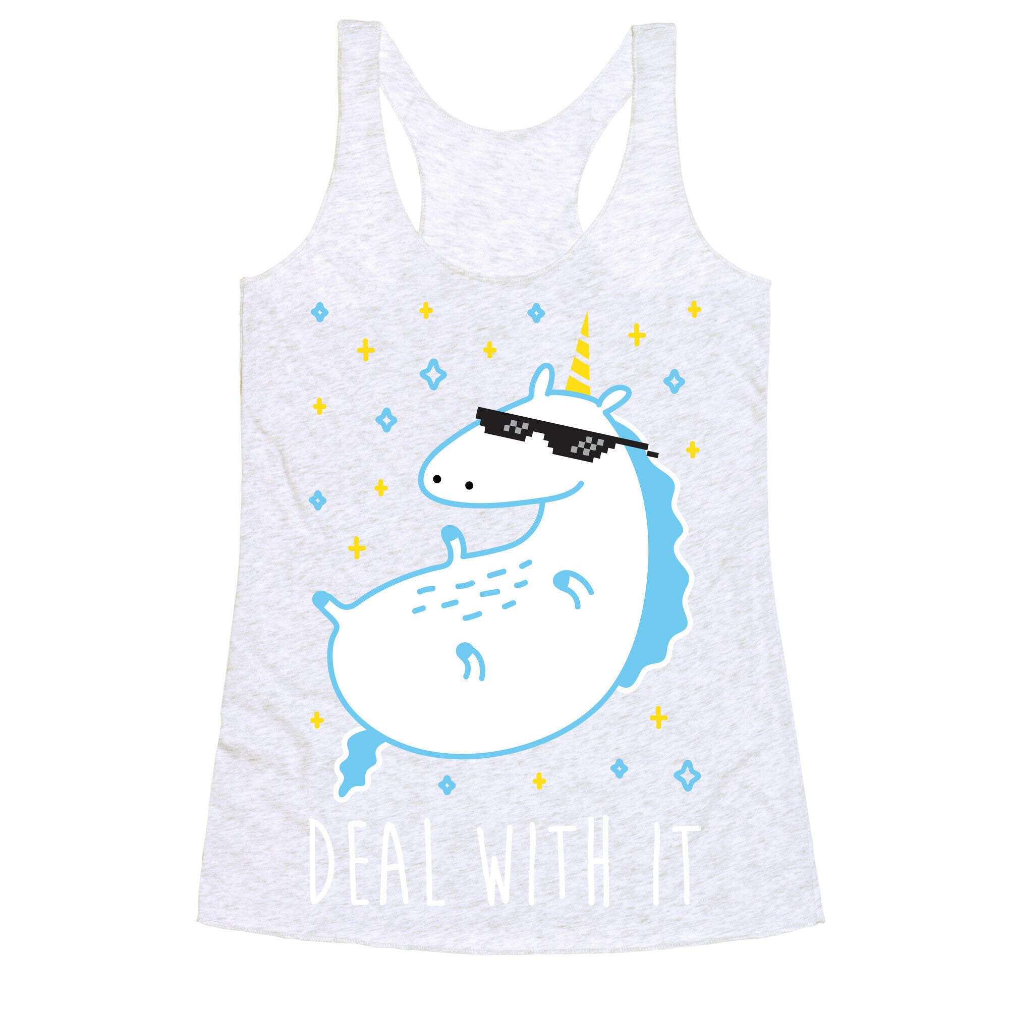 Deal With It Unicorn Racerback Tank