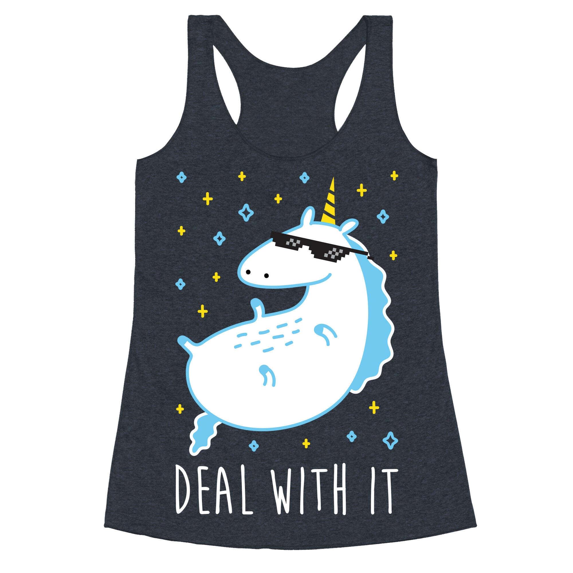 Deal With It Unicorn Racerback Tank