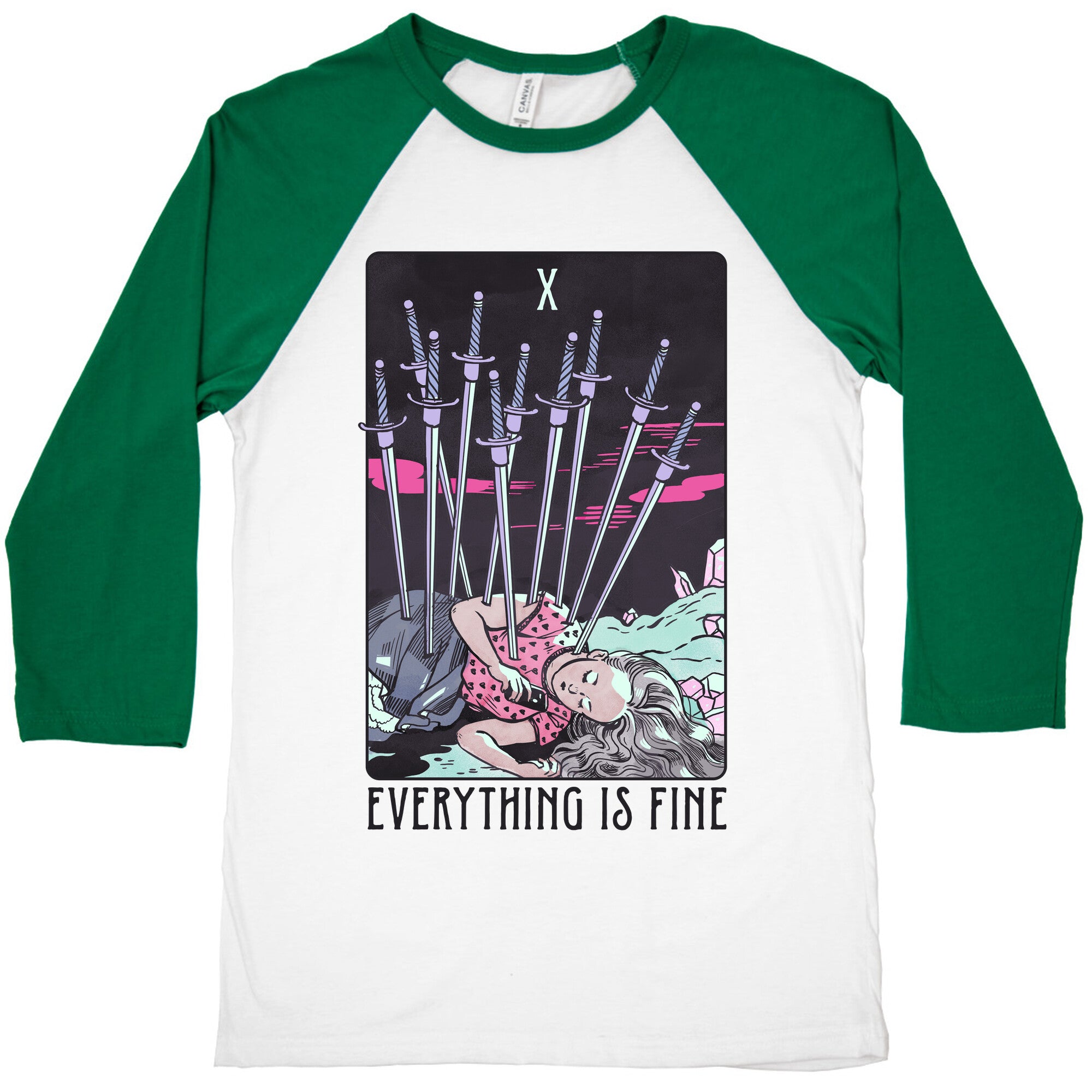 Ten Of Swords (Everything Is Fine) Baseball Tee