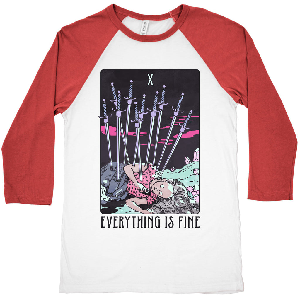 Ten Of Swords (Everything Is Fine) Baseball Tee