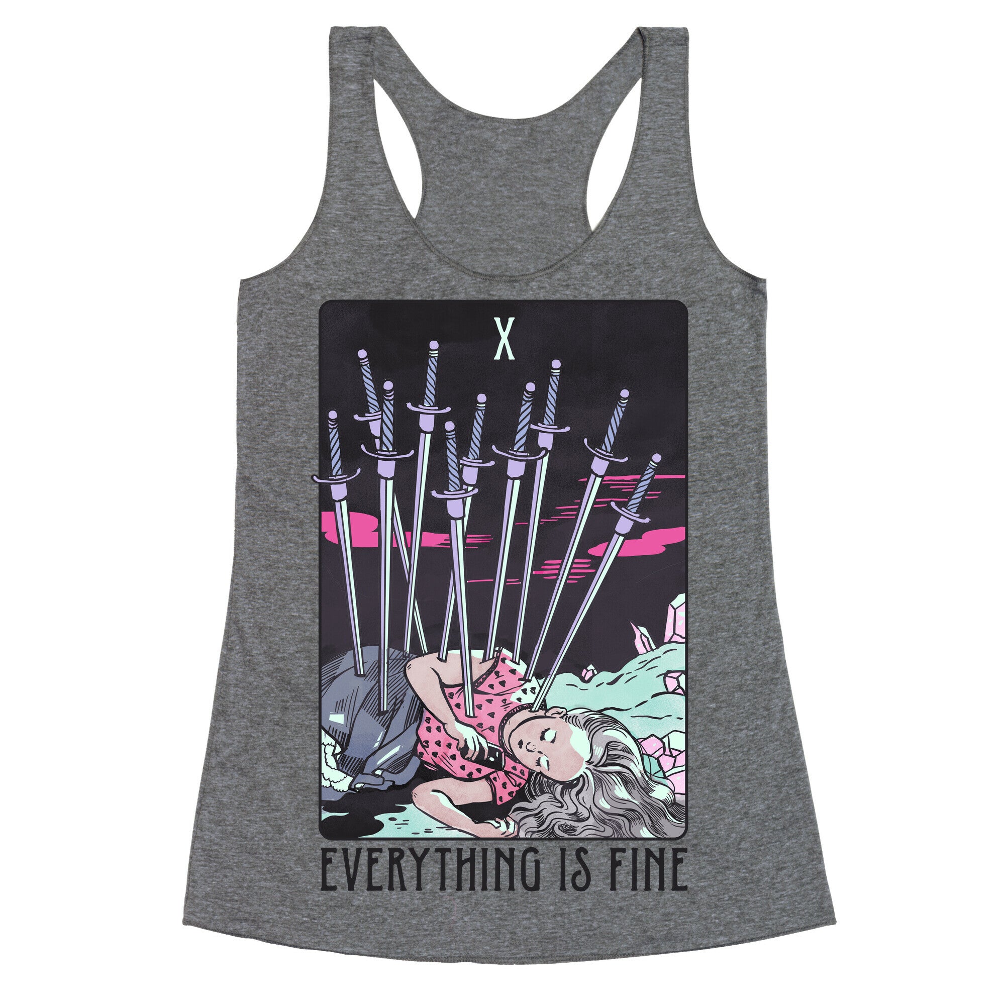Ten Of Swords (Everything Is Fine) Racerback Tank