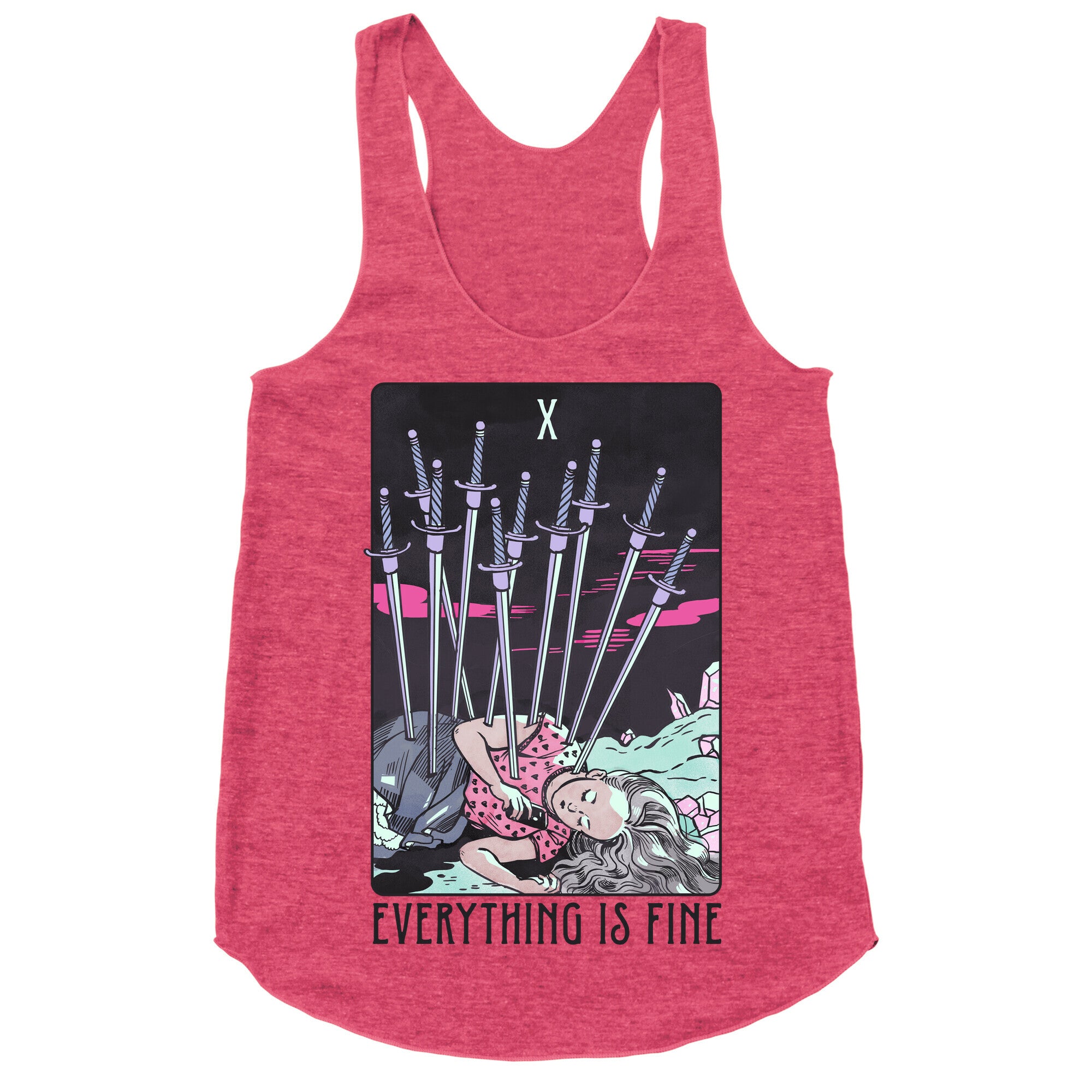 Ten Of Swords (Everything Is Fine) Racerback Tank