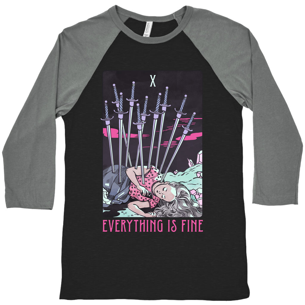 Ten Of Swords (Everything Is Fine) Baseball Tee