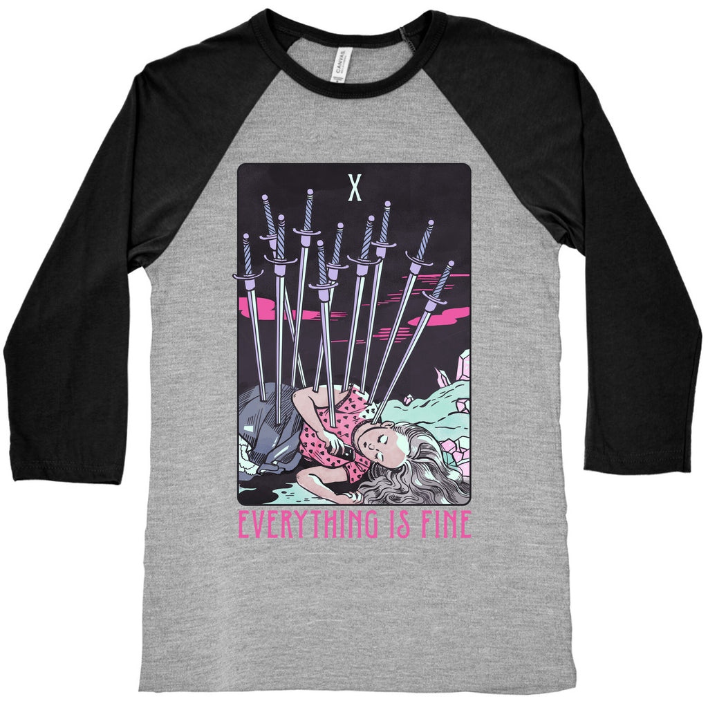Ten Of Swords (Everything Is Fine) Baseball Tee