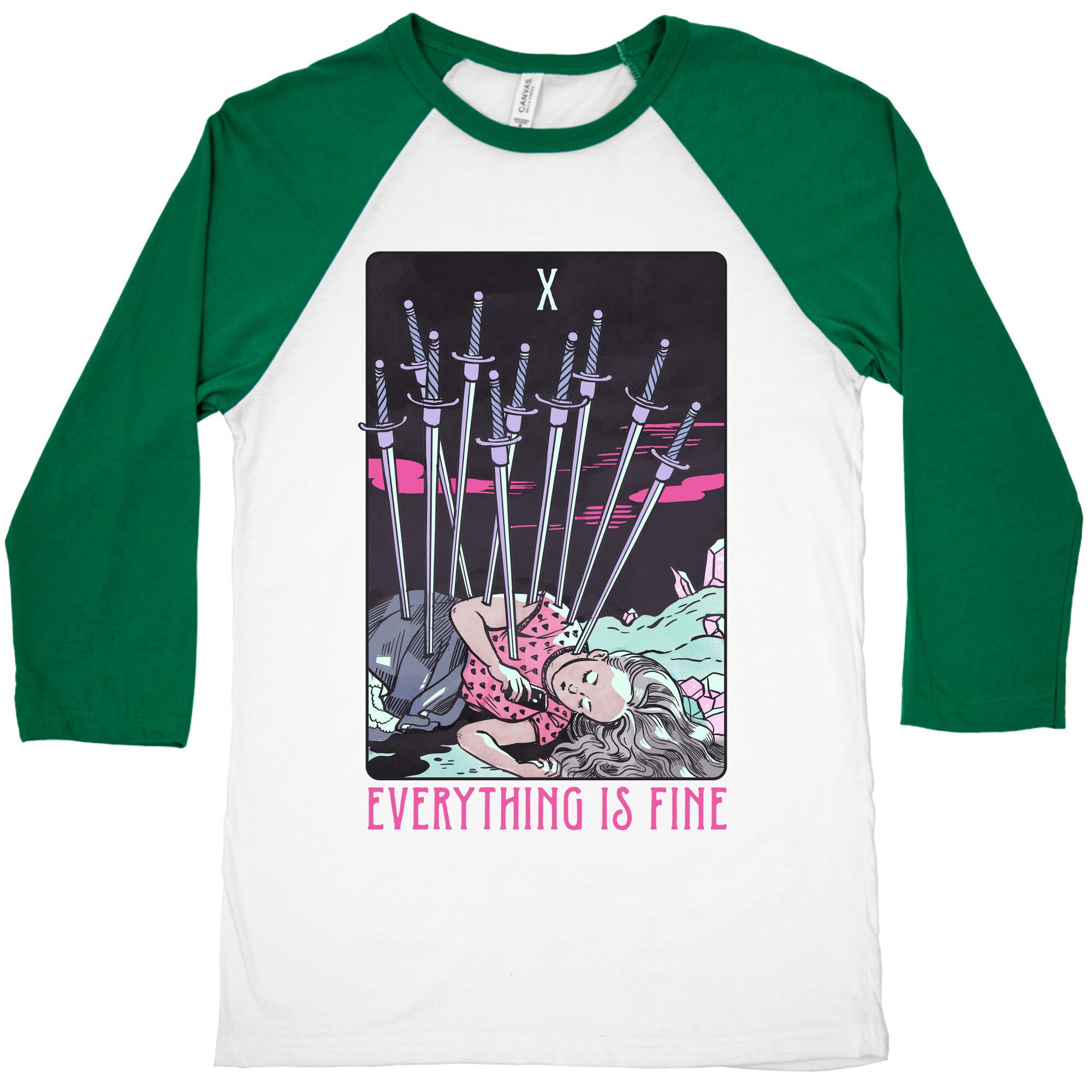 Ten Of Swords (Everything Is Fine) Baseball Tee
