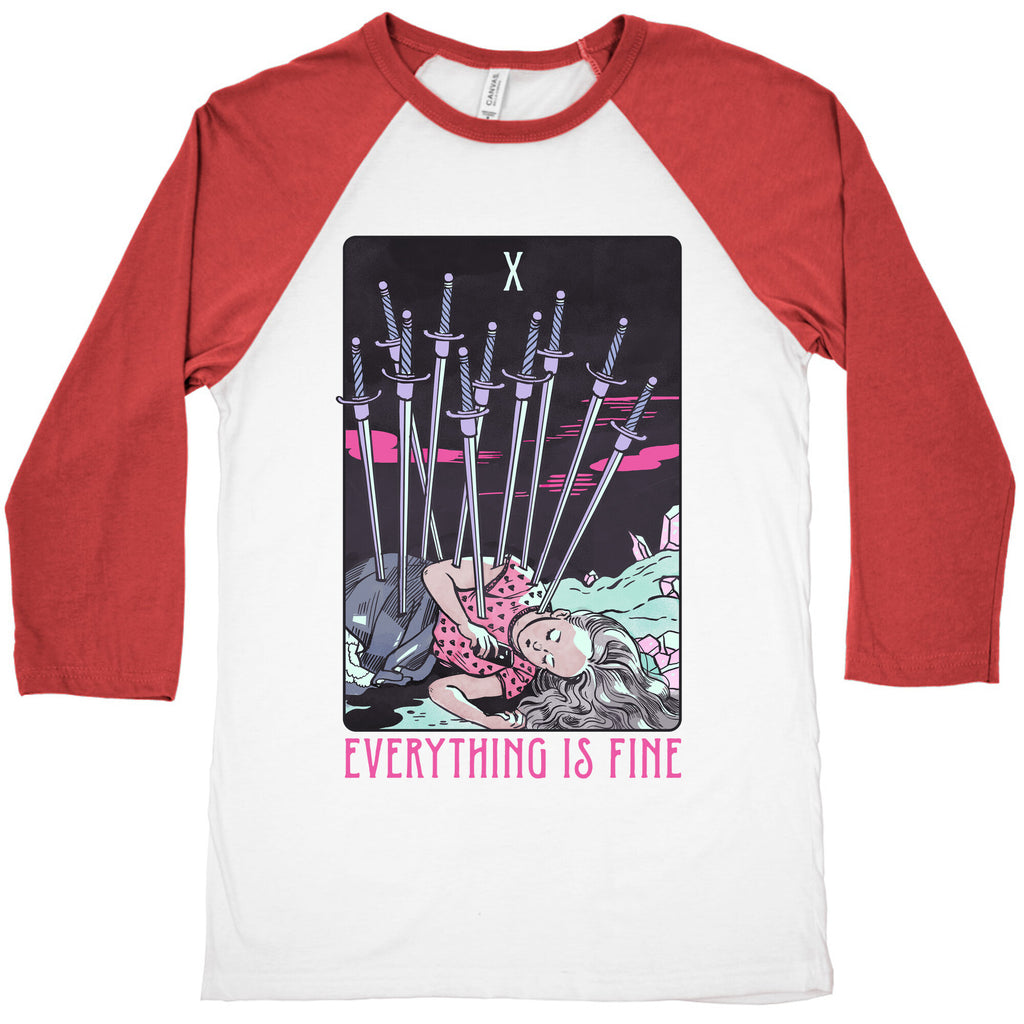 Ten Of Swords (Everything Is Fine) Baseball Tee