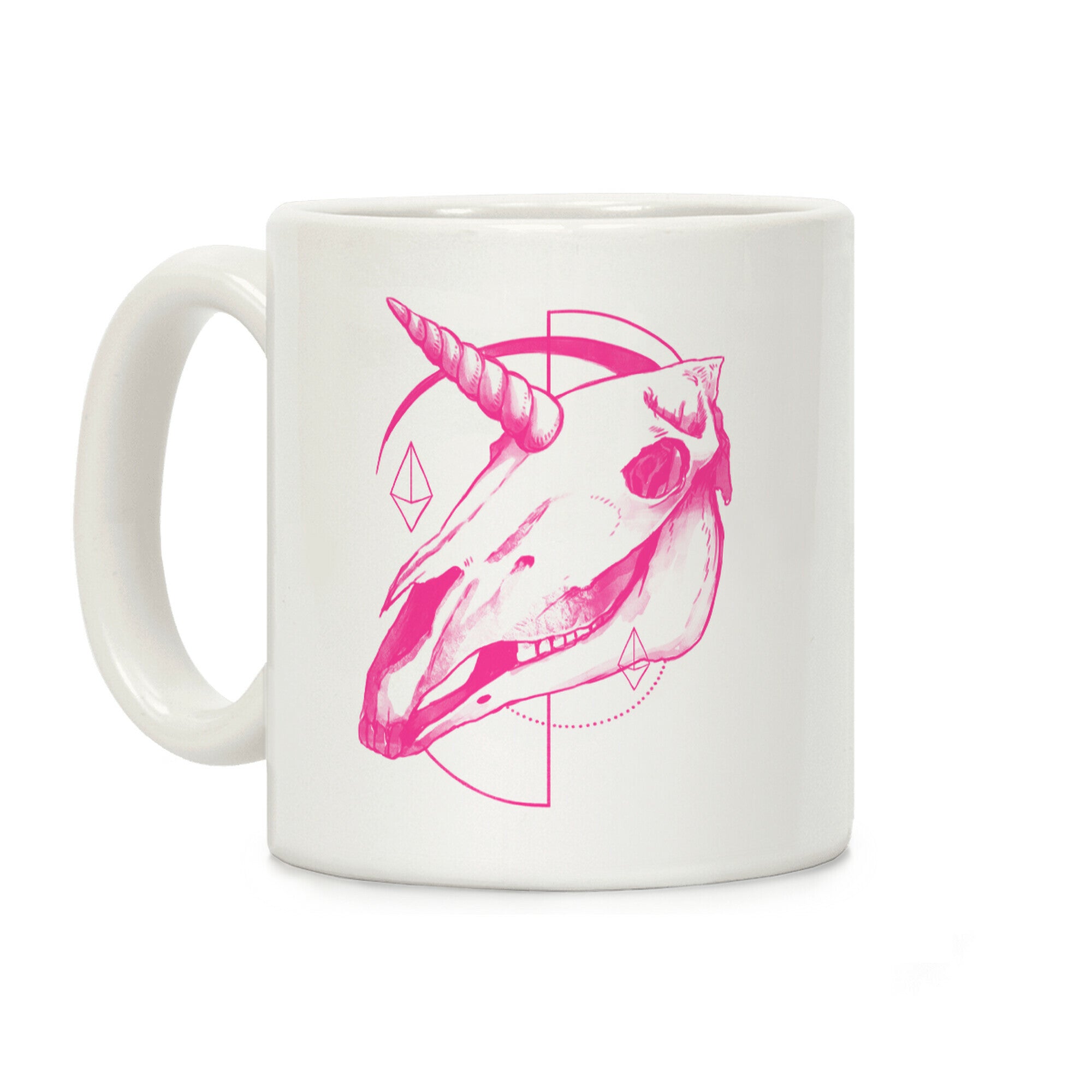 Geometric Occult Unicorn Skull Coffee Mug