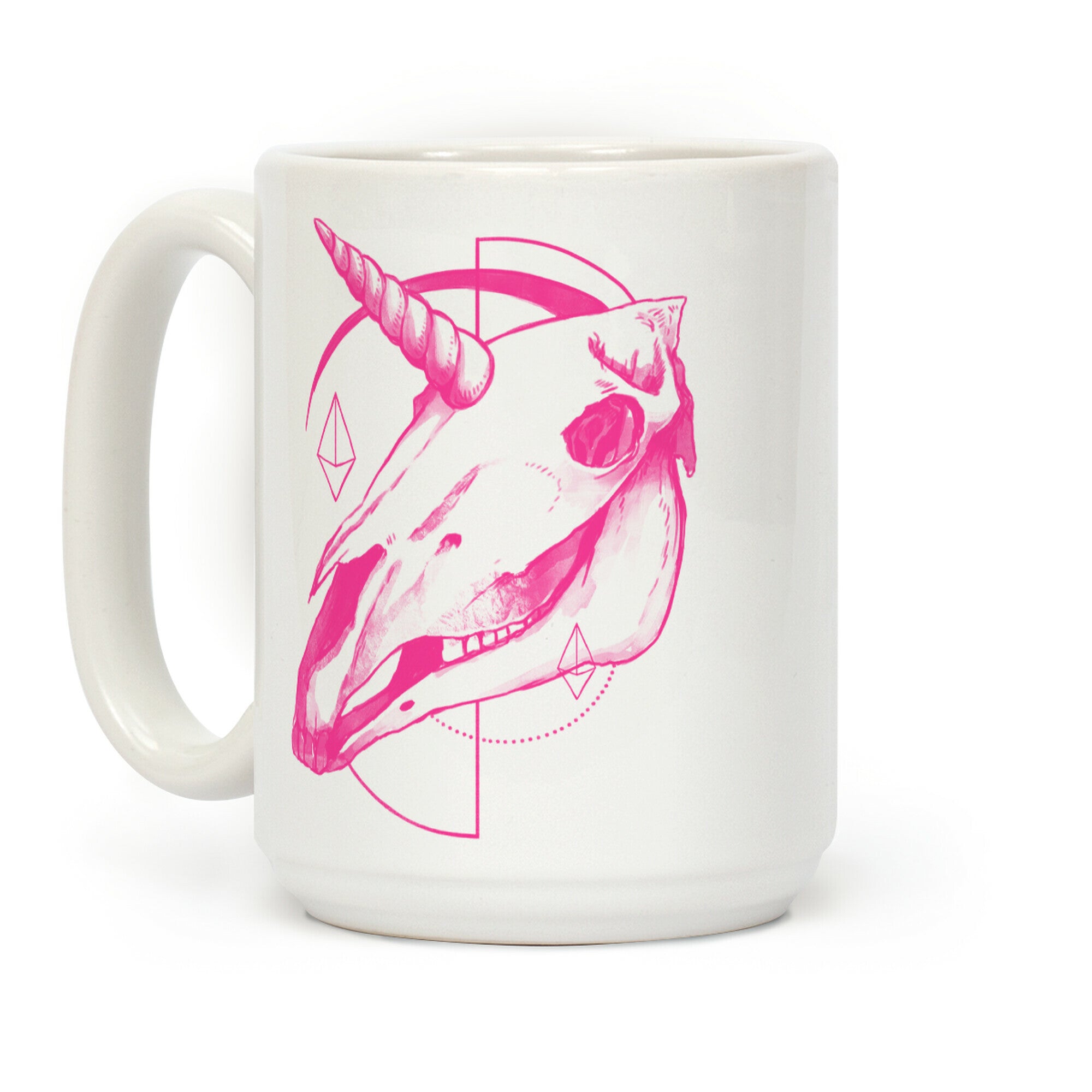 Geometric Occult Unicorn Skull Coffee Mug