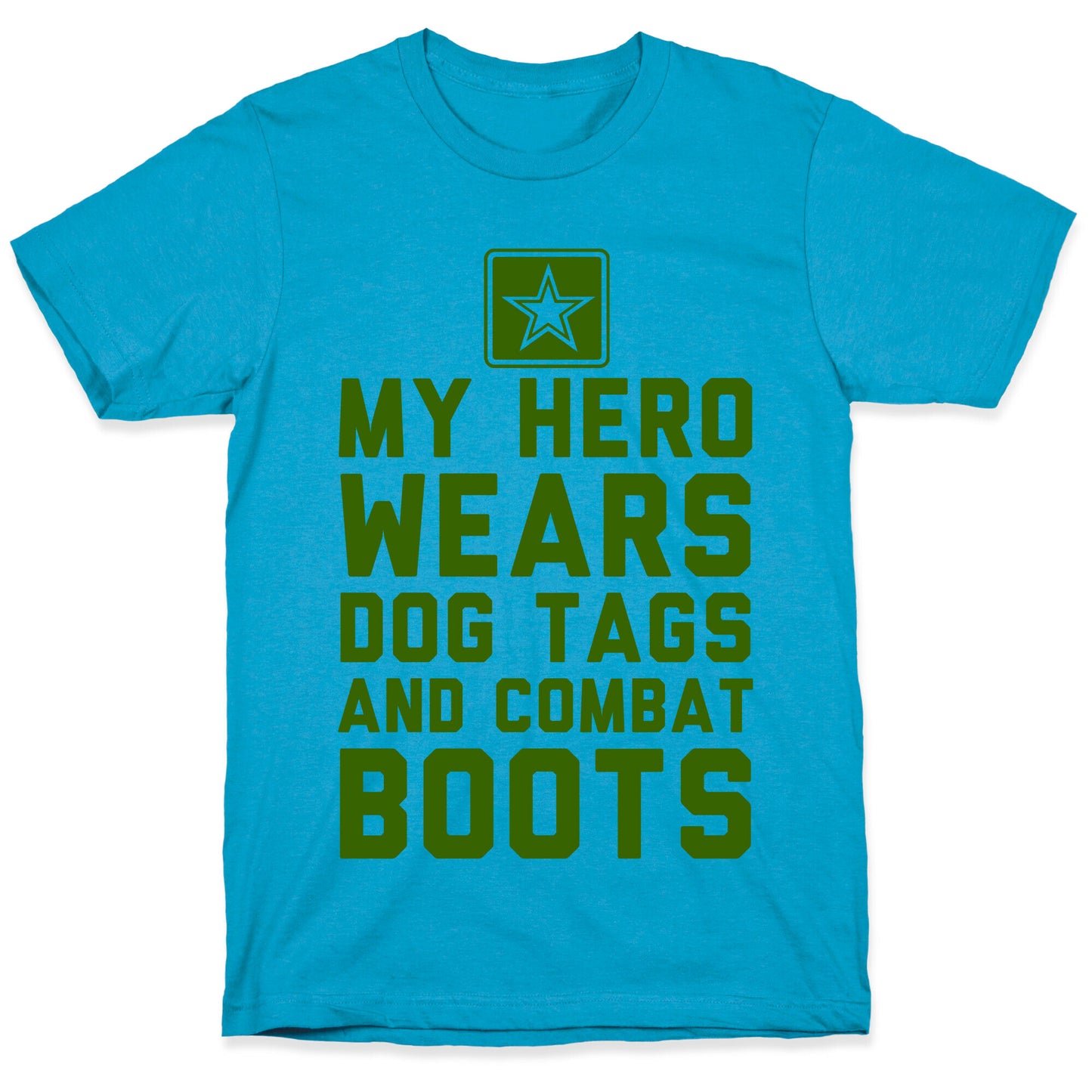 My Hero Wears Dog Tags And Combat Boots Unisex Triblend Tee