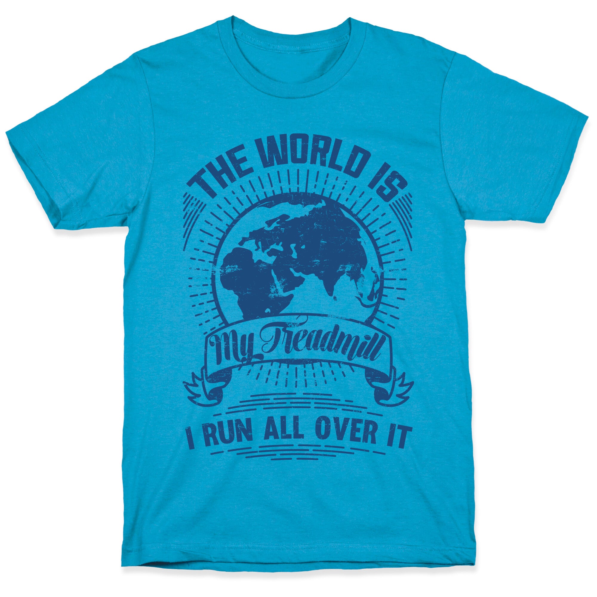 The World Is My Treadmill (Distressed) Unisex Triblend Tee