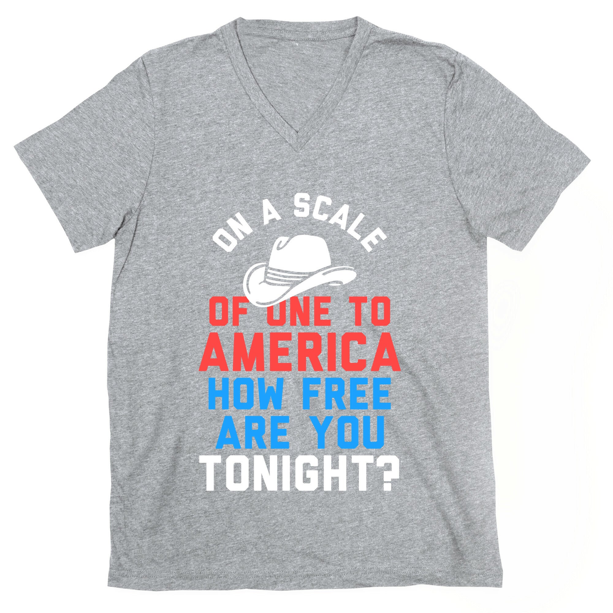 On a Scale of One To America (White Ink) V-Neck