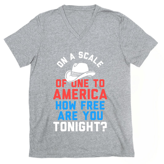 On a Scale of One To America (White Ink) V-Neck