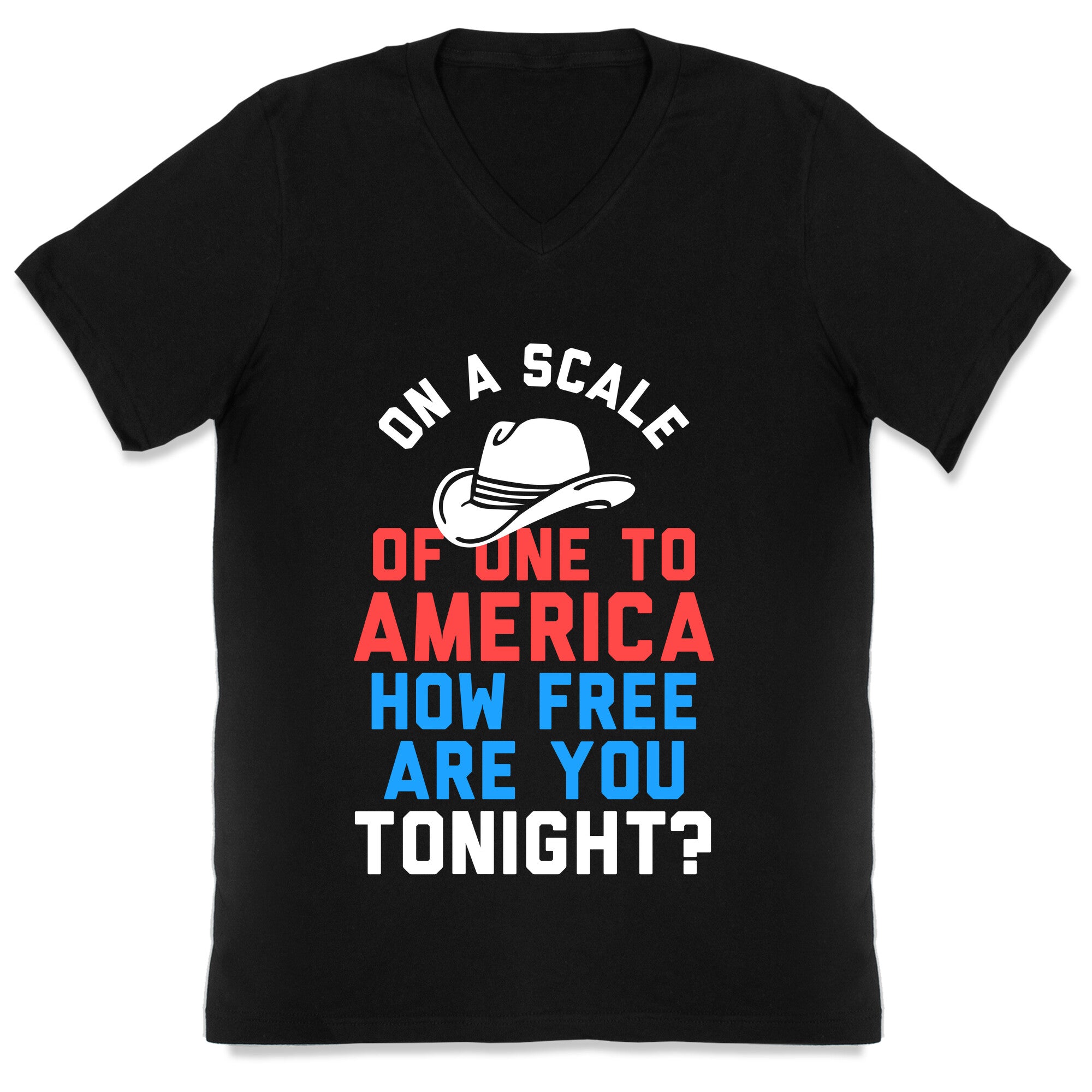 On a Scale of One To America (White Ink) V-Neck