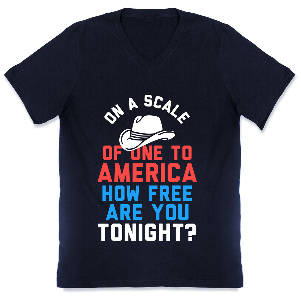 On a Scale of One To America (White Ink) V-Neck