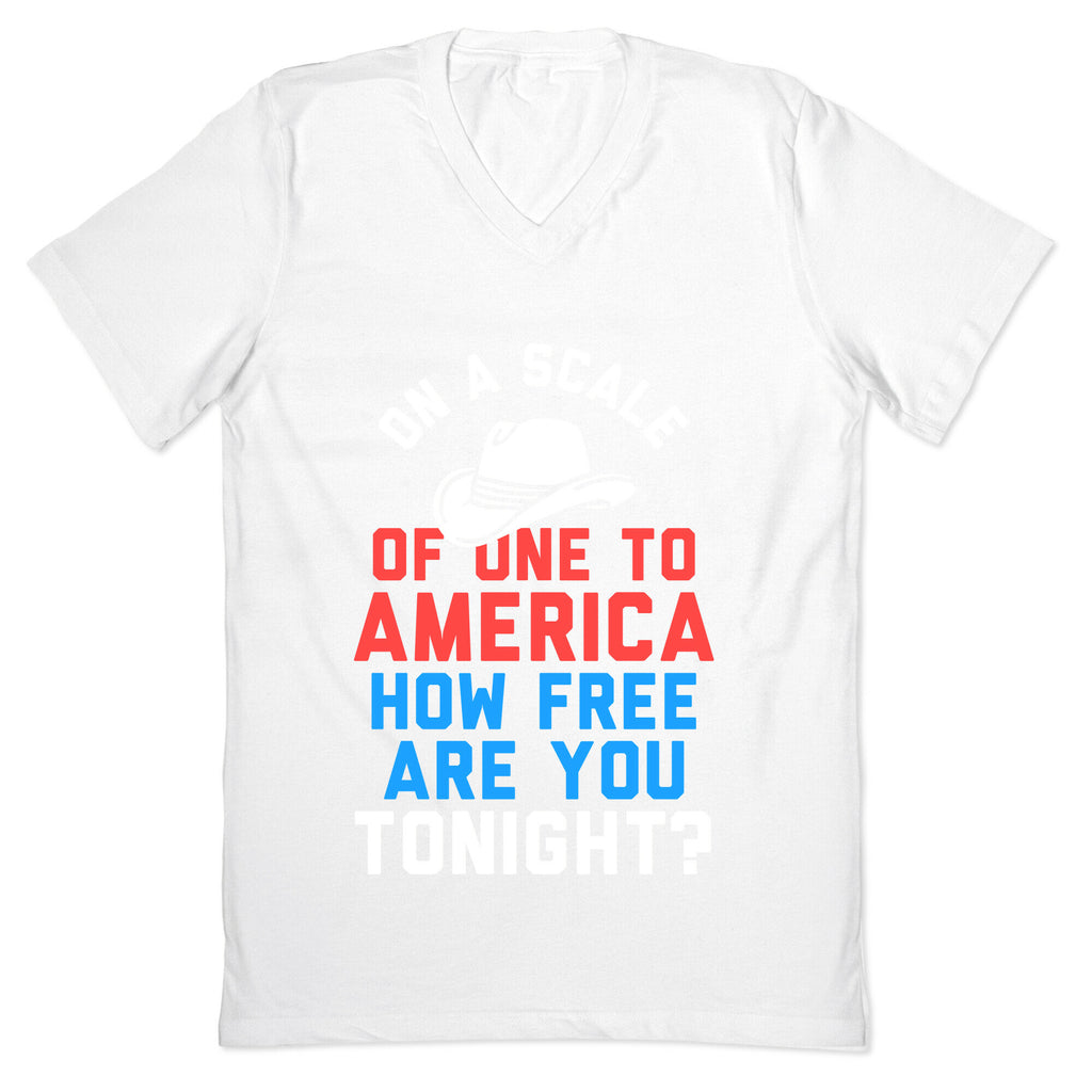 On a Scale of One To America (White Ink) V-Neck