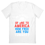 On a Scale of One To America (White Ink) V-Neck