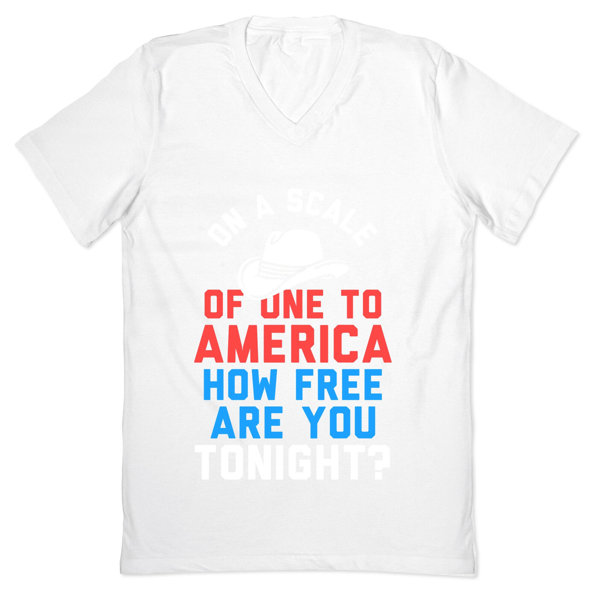 On a Scale of One To America (White Ink) V-Neck