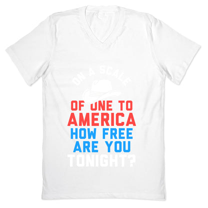 On a Scale of One To America (White Ink) V-Neck