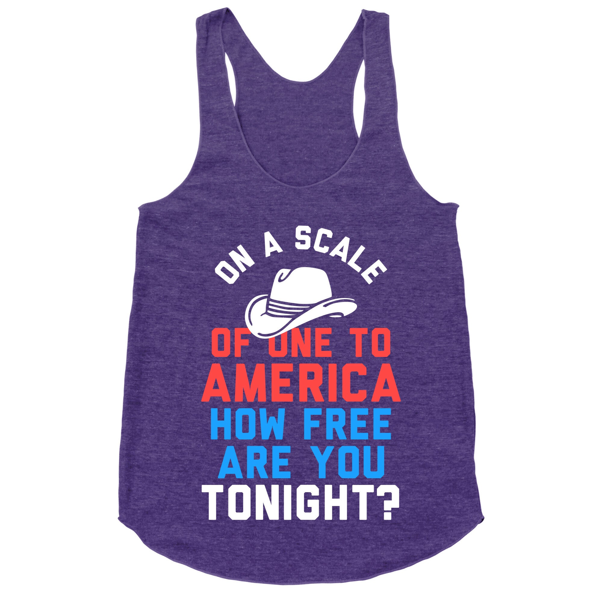 On a Scale of One To America (White Ink) Racerback Tank
